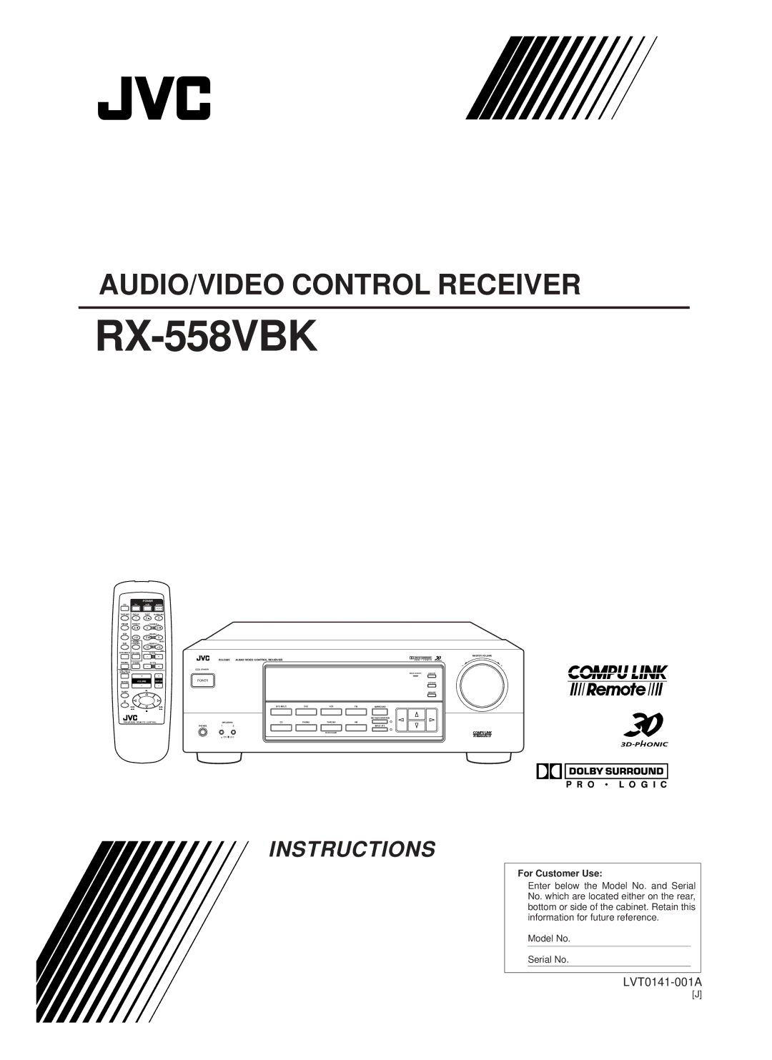 JVC RX-558VBK manual 