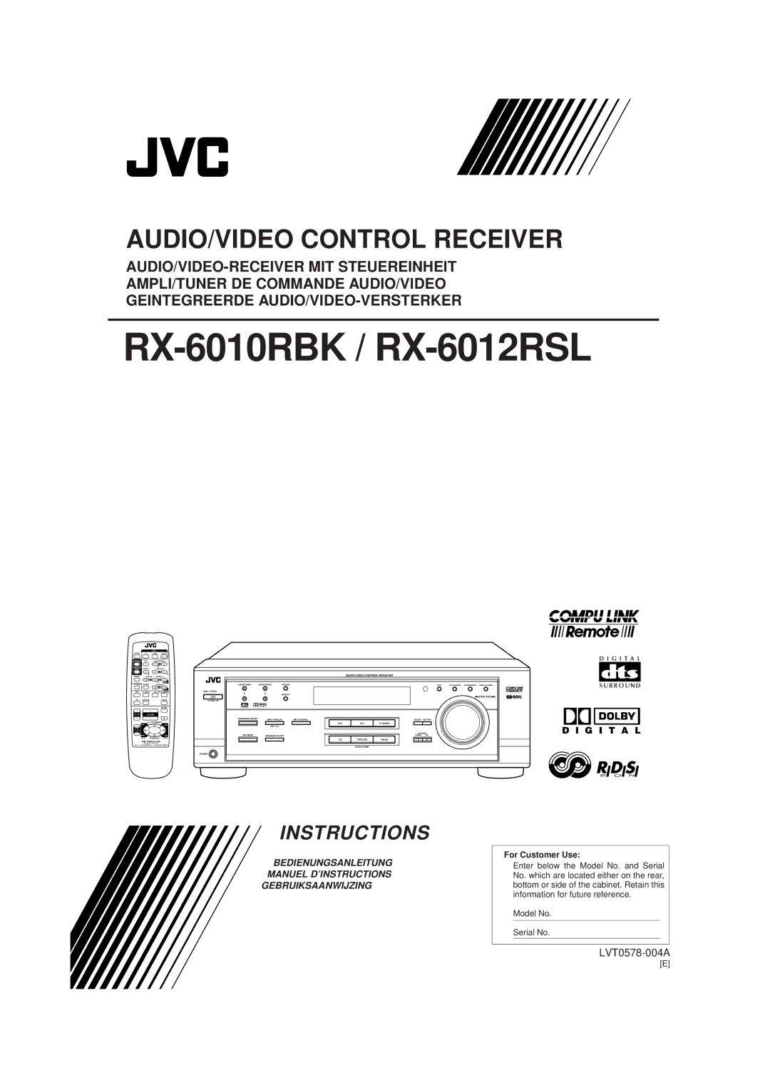 JVC manual RX-6010RBK / RX-6012RSL 