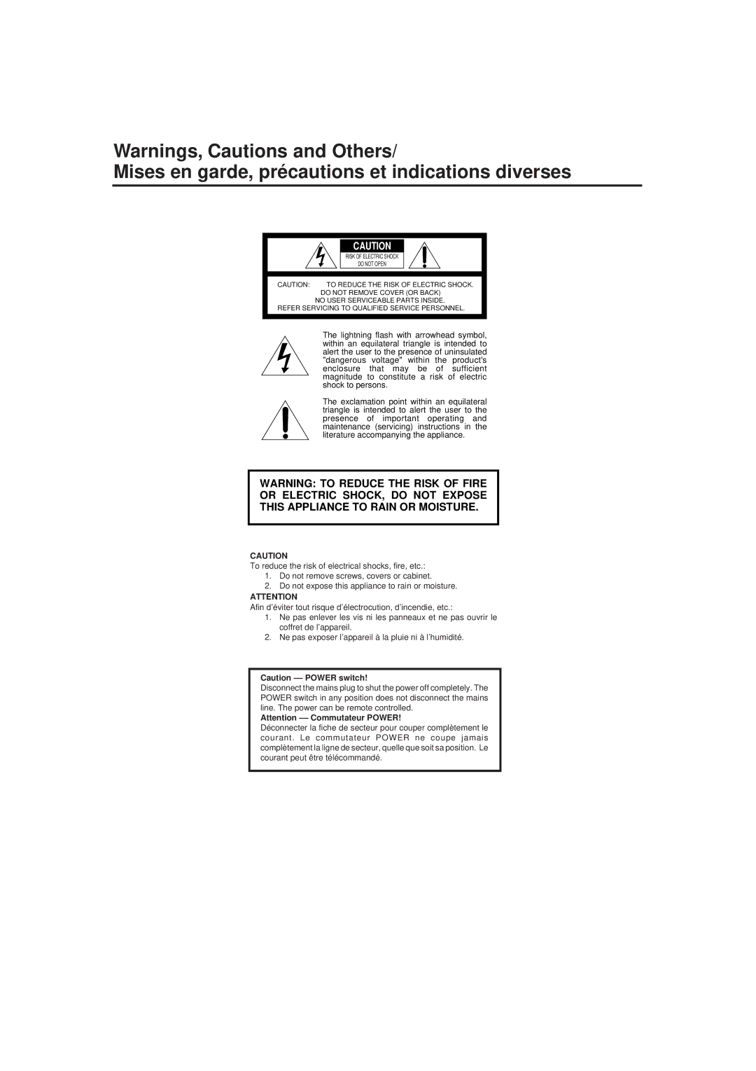 JVC RX-6010VBK manual Mises en garde, précautions et indications diverses 