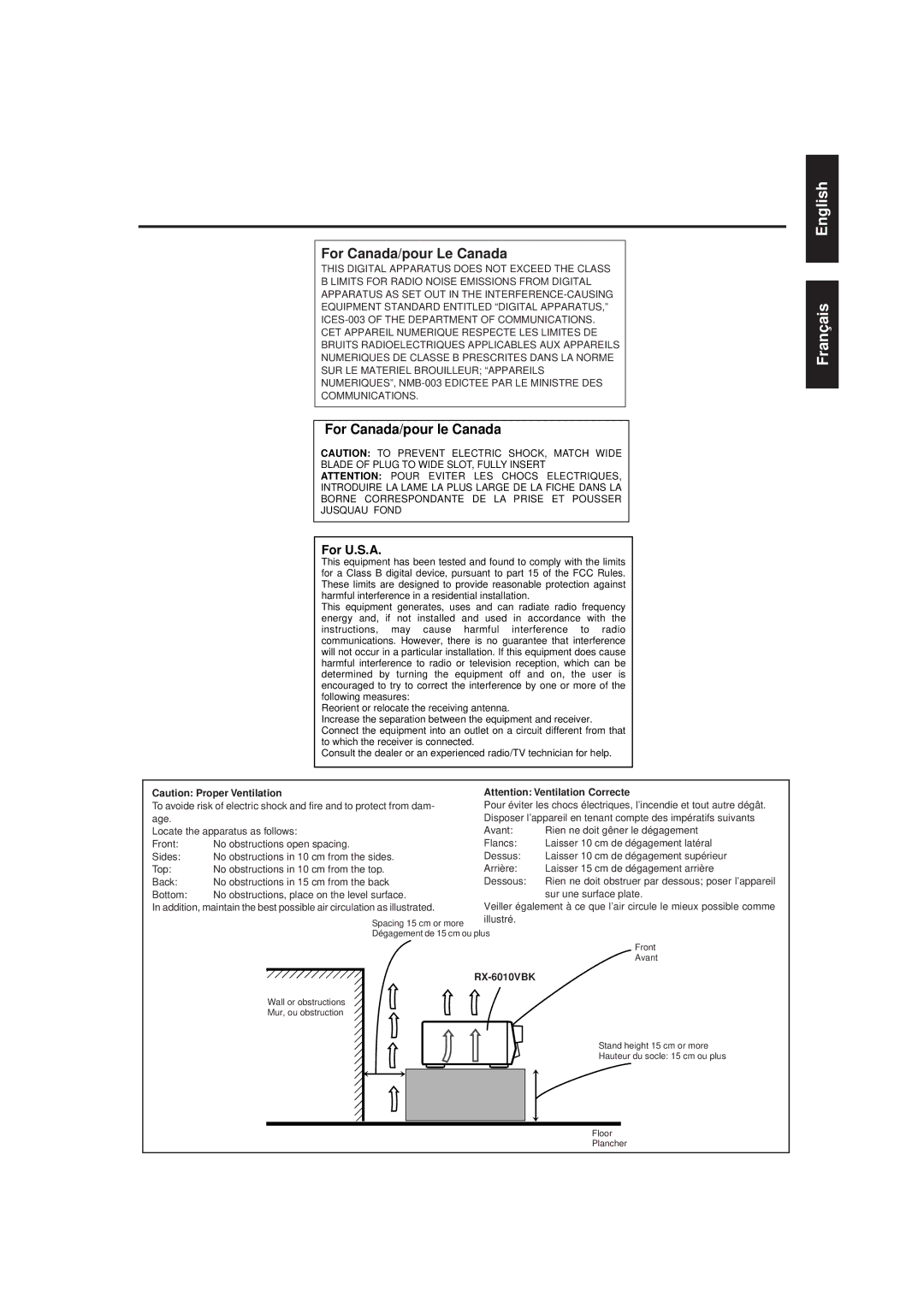 JVC RX-6010VBK manual English Français 