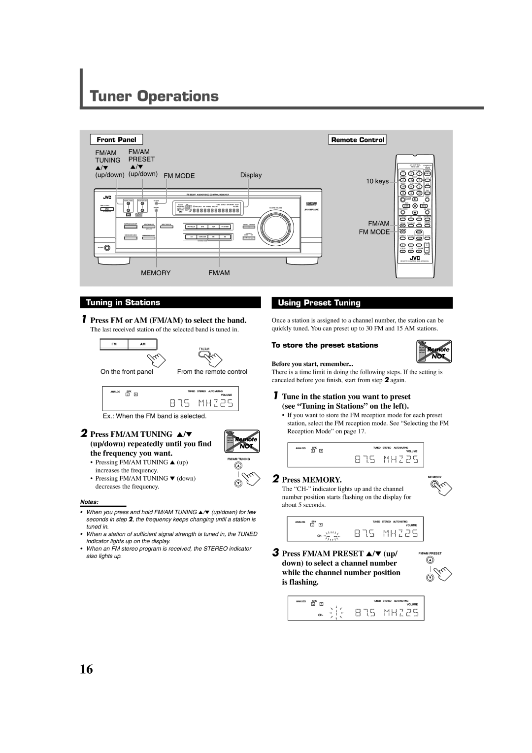 JVC RX-6020VBK manual Memoryfm/Am 