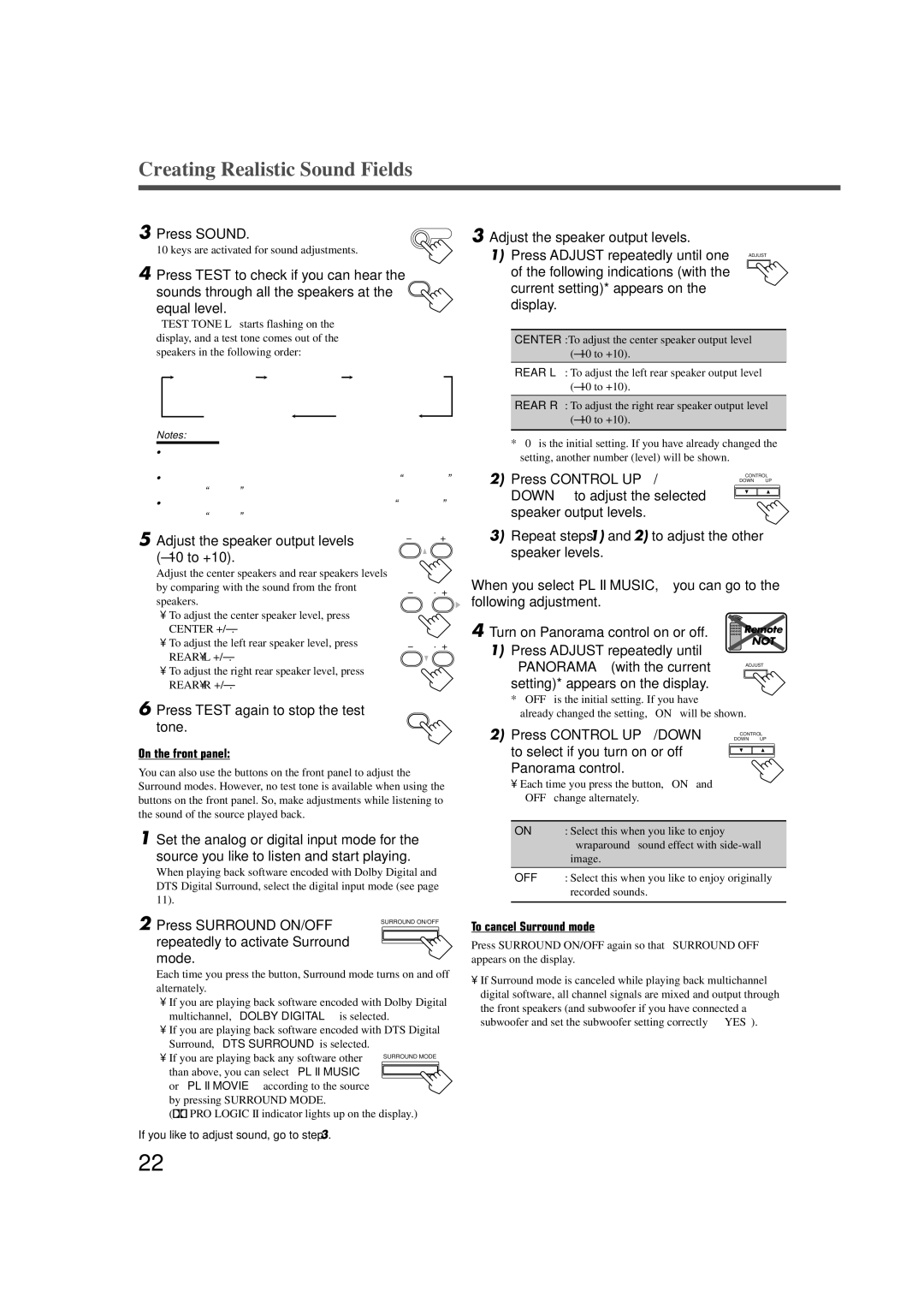 JVC RX-6020VBK manual Press Sound 