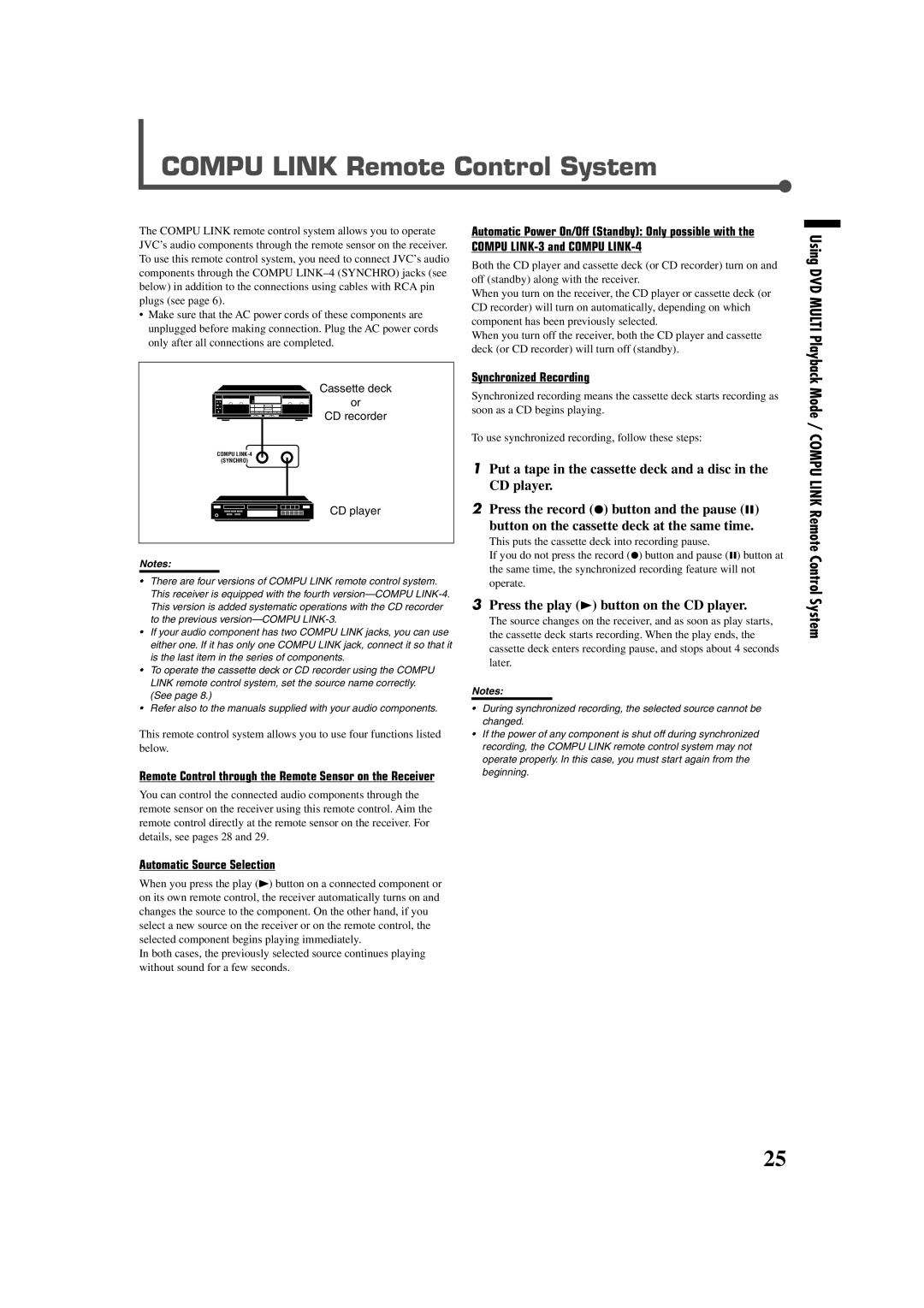 JVC RX-6020VBK manual Using DVD Multi Playback, Control System 