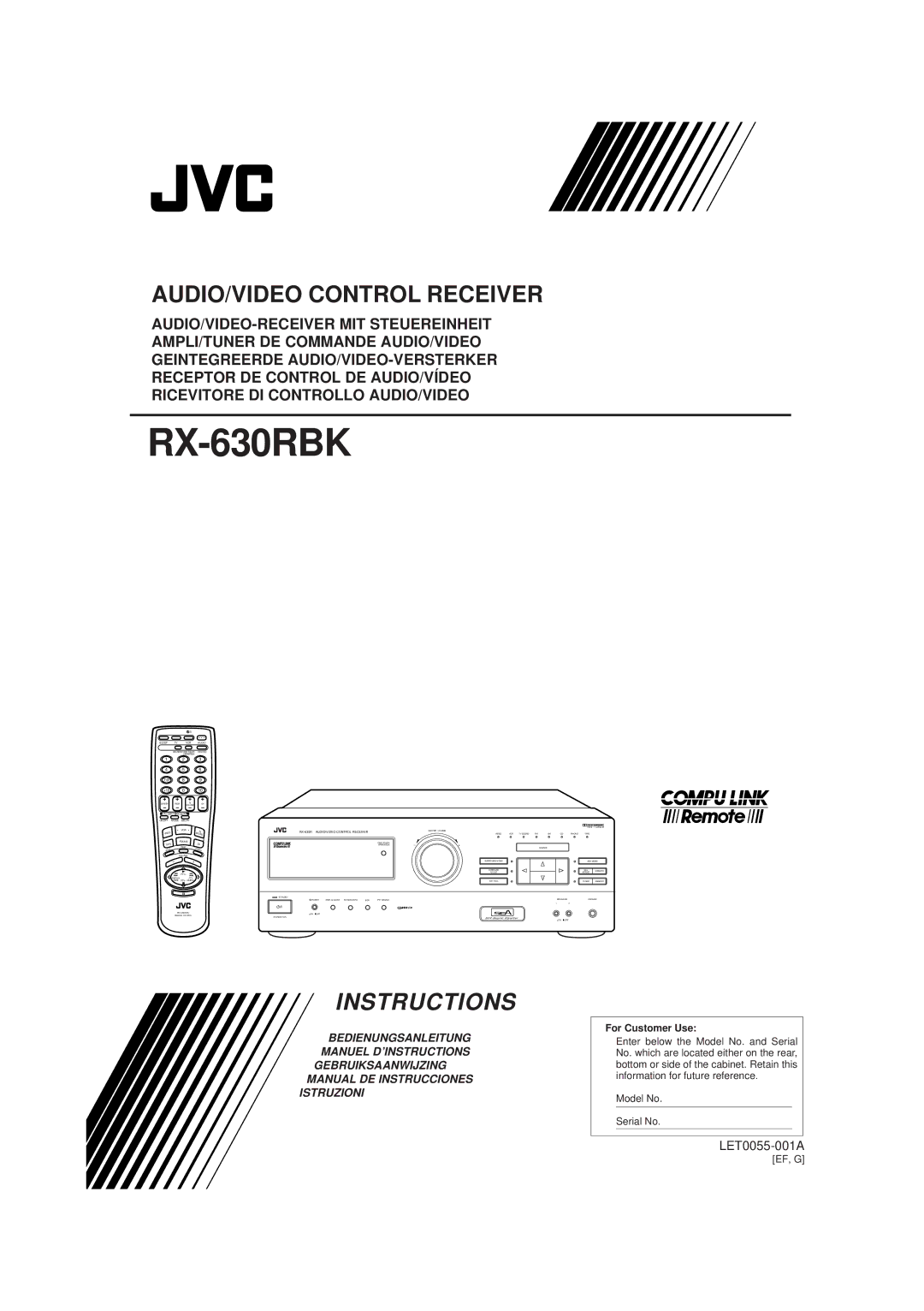 JVC RX-630RBK manual 