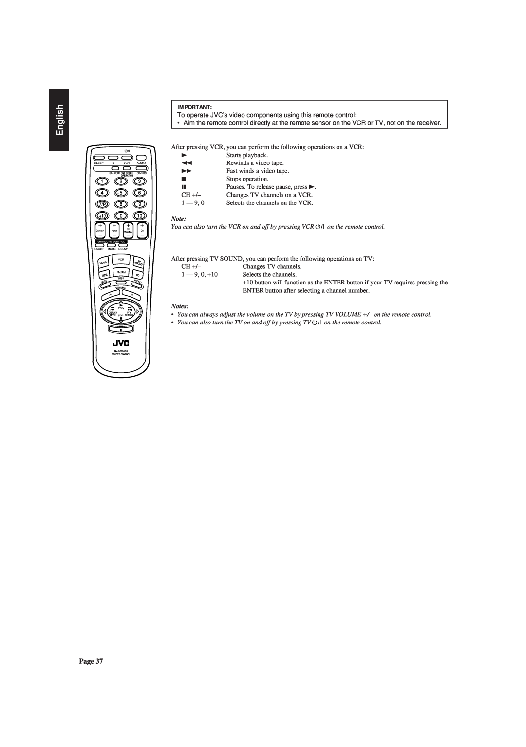 JVC RX-630RBK manual English, 1Rewinds a video tape ÁFast winds a video tape 