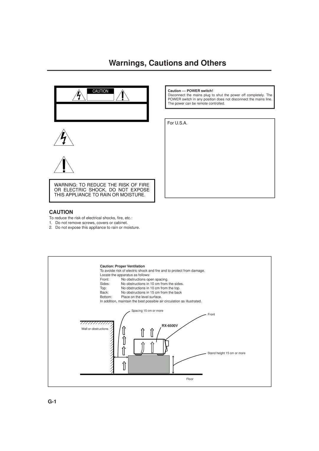 JVC RX-6500VBK manual For U.S.A 