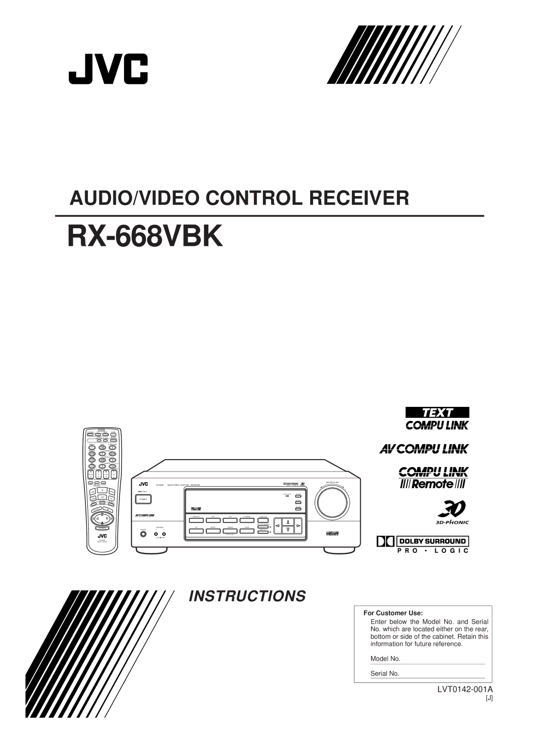 JVC RX-668VBK manual 