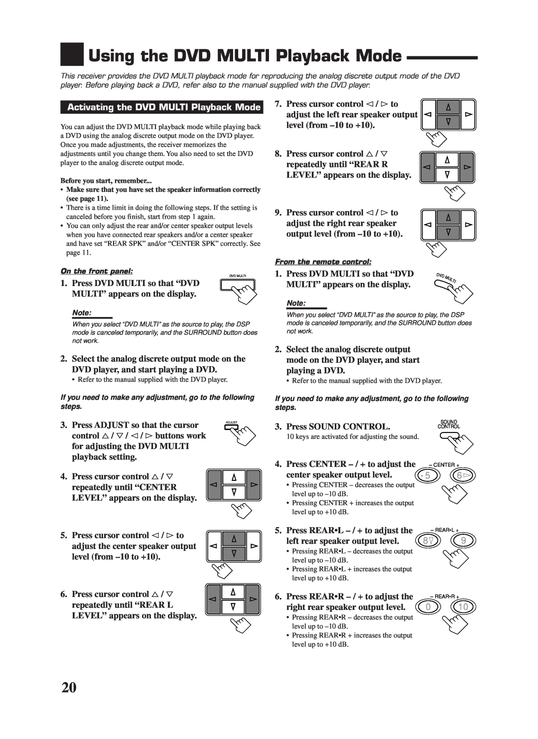 JVC RX-668VBK manual Using the DVD MULTI Playback Mode, Activating the DVD MULTI Playback Mode 