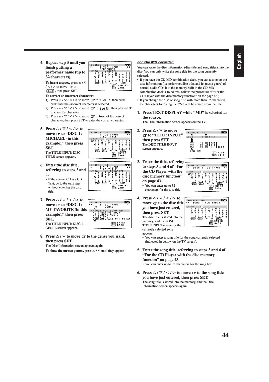 JVC RX-7000RBK manual English, Press %/ Þ/ @/ #to 