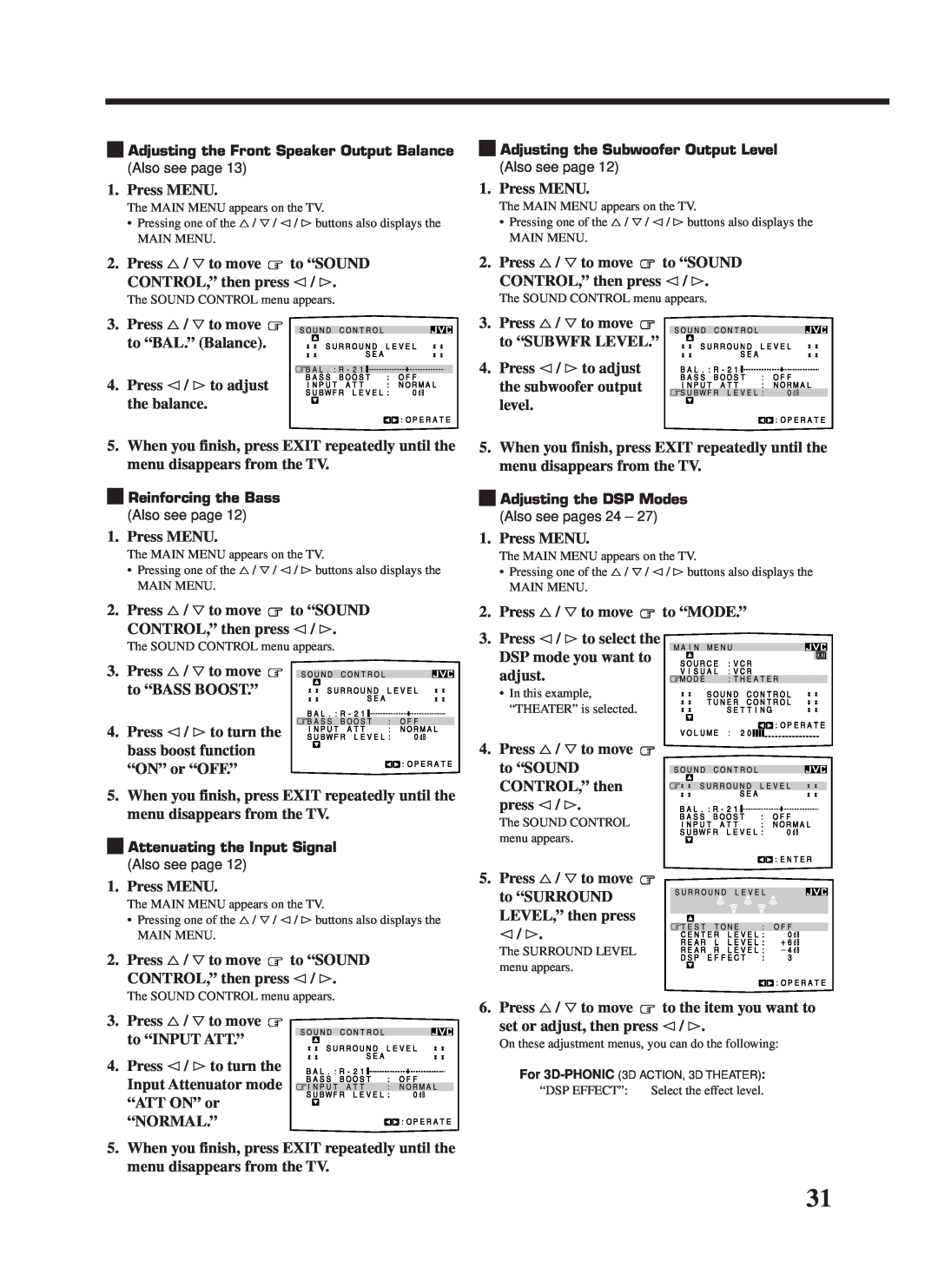 JVC RX-7000VBK manual Press MENU 