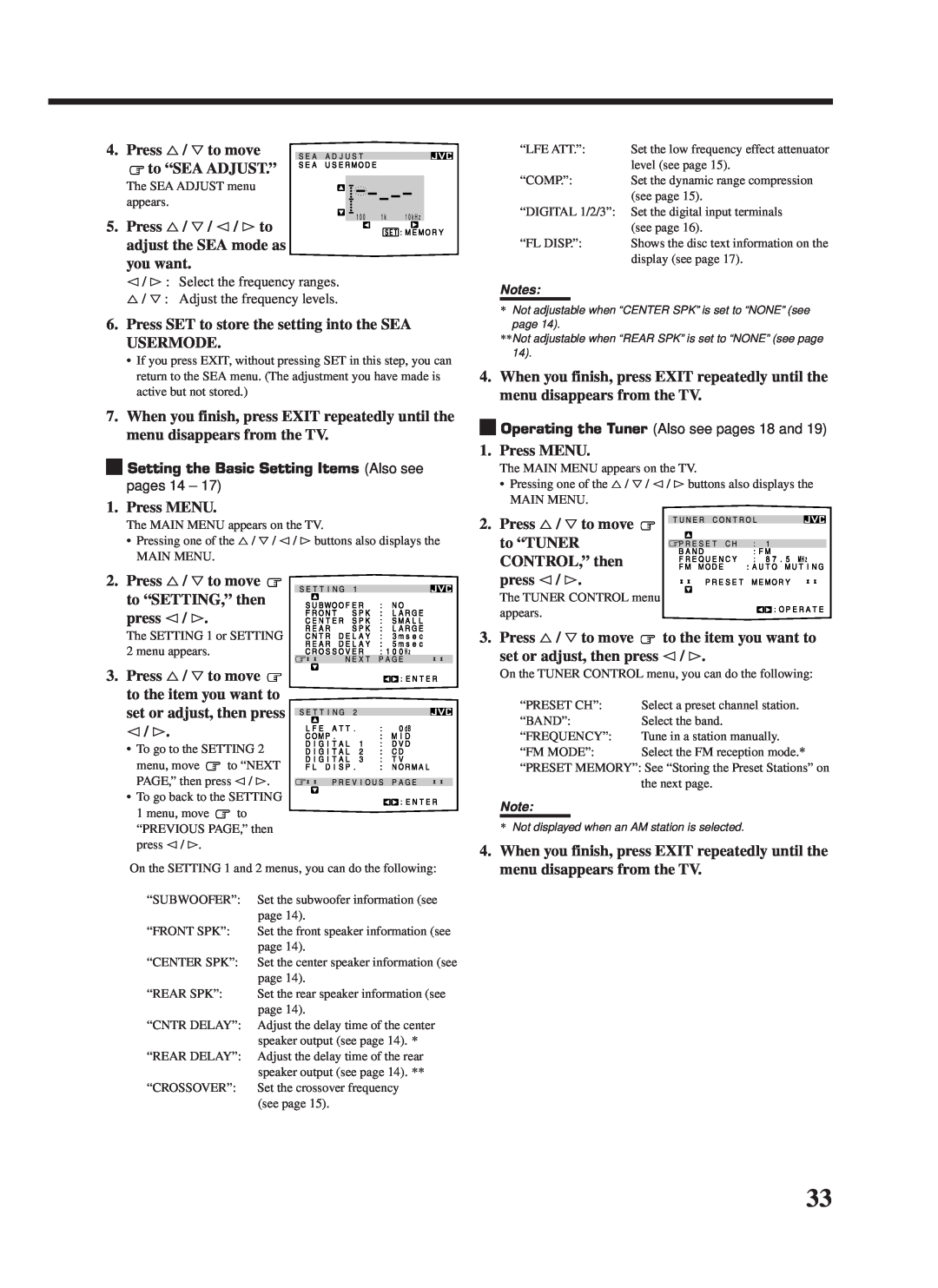 JVC RX-7000VBK manual Press MENU 