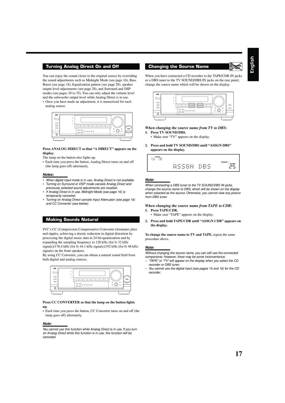 JVC RX-7040B, RX-7042S manual Changing the Source Name 