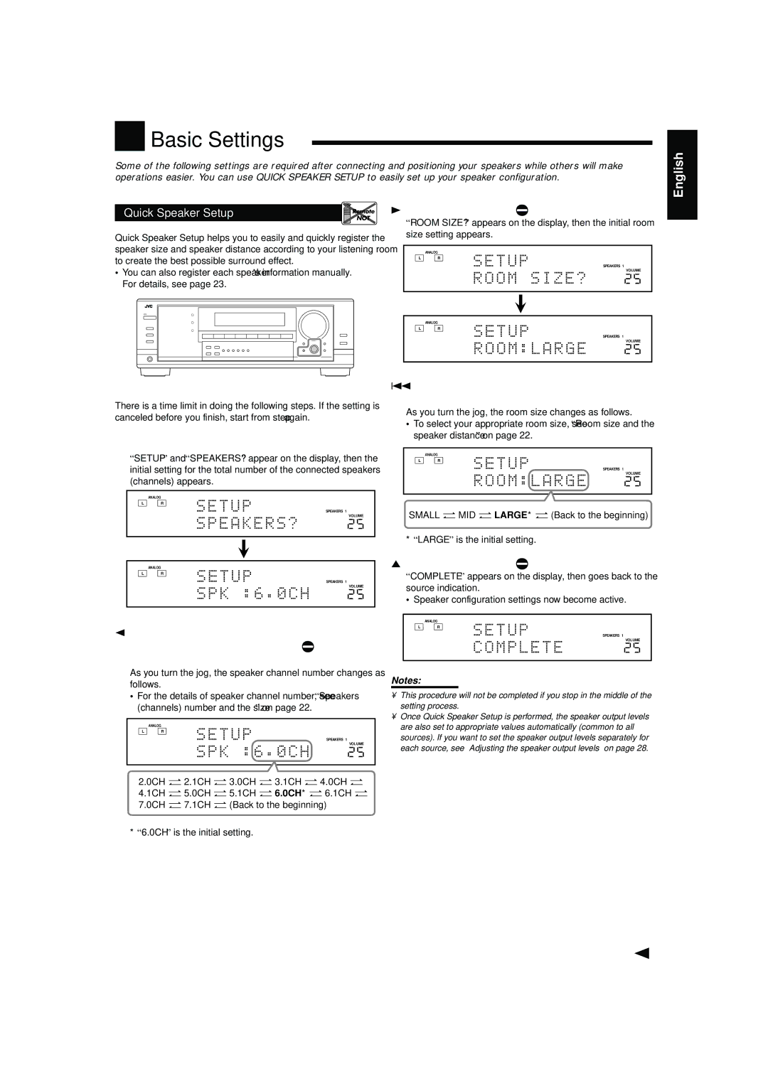 JVC RX-7040B, RX-7042S manual Basic Settings 