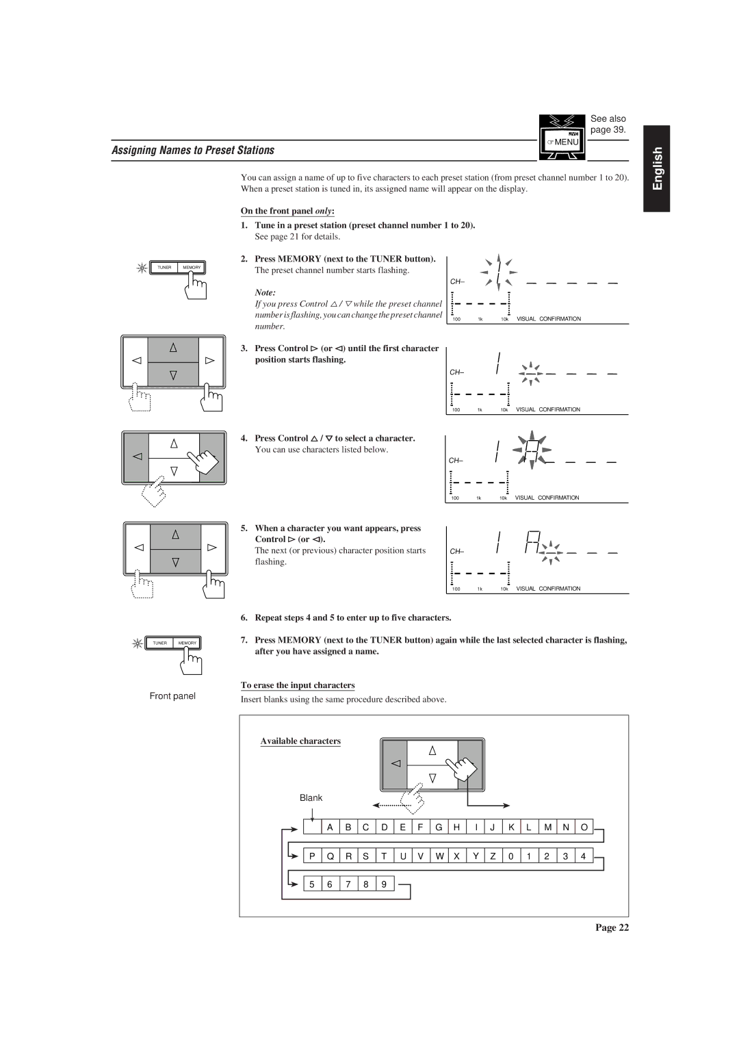 JVC RX-730R manual Assigning Names to Preset Stations 