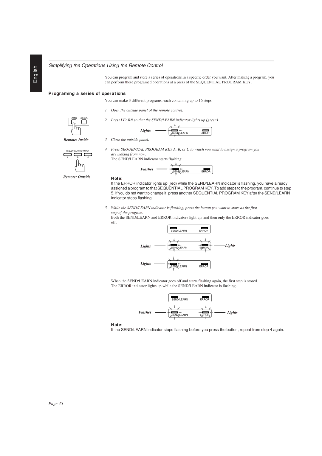 JVC RX-730R manual Simplifying the Operations Using the Remote Control, Programing a series of operations 