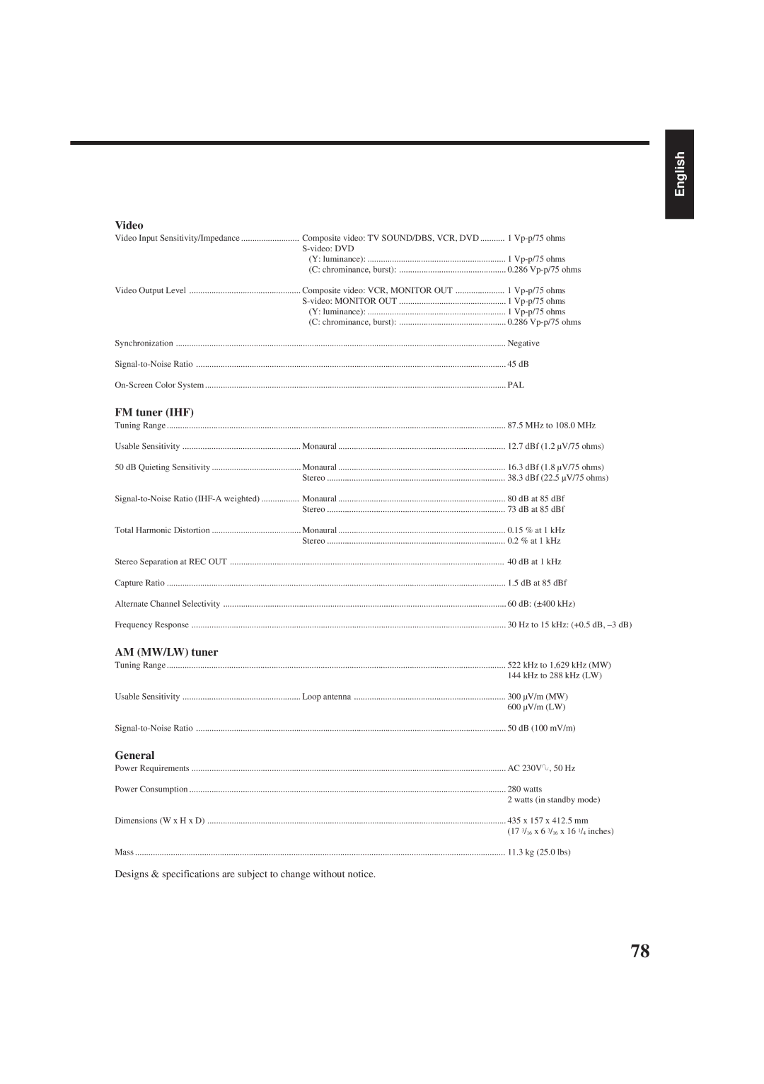 JVC RX-774RBK manual Video 