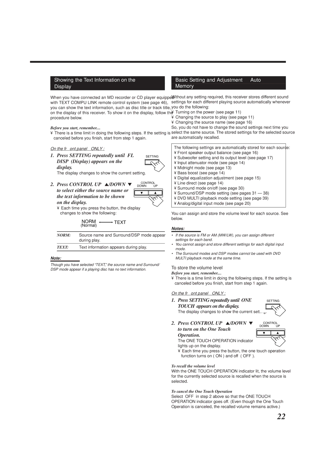 JVC RX-8012RSL, RX-8010RBK manual Showing the Text Information on Display, Basic Setting and Adjustment Auto Memory 