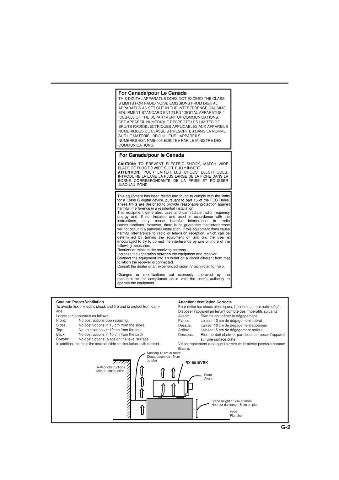 JVC rx-8010vbk manual For Canada/pour Le Canada 