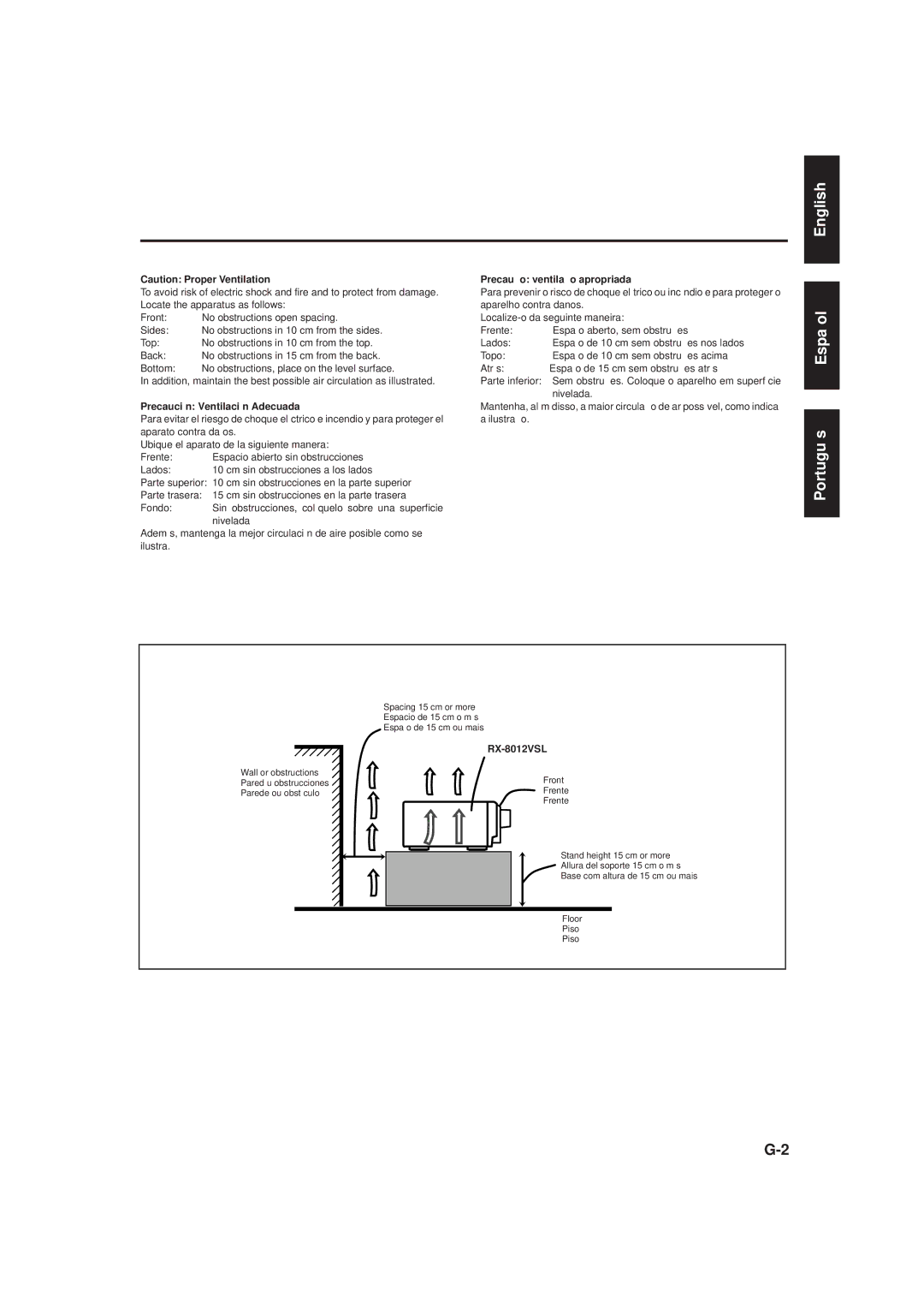 JVC RX-8012VSL manual English Español Português 