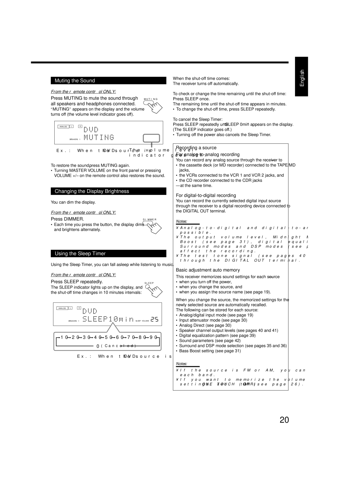 JVC RX-8020VBK manual Muting the Sound 