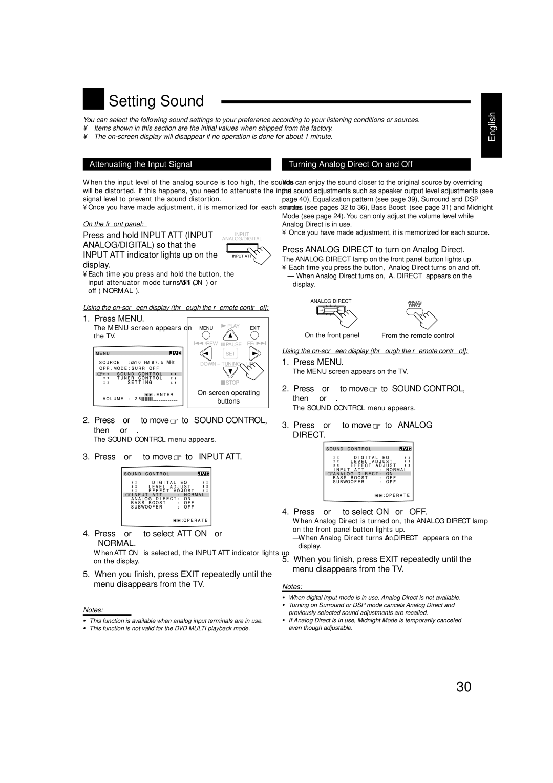 JVC RX-8020VBK manual Analog 