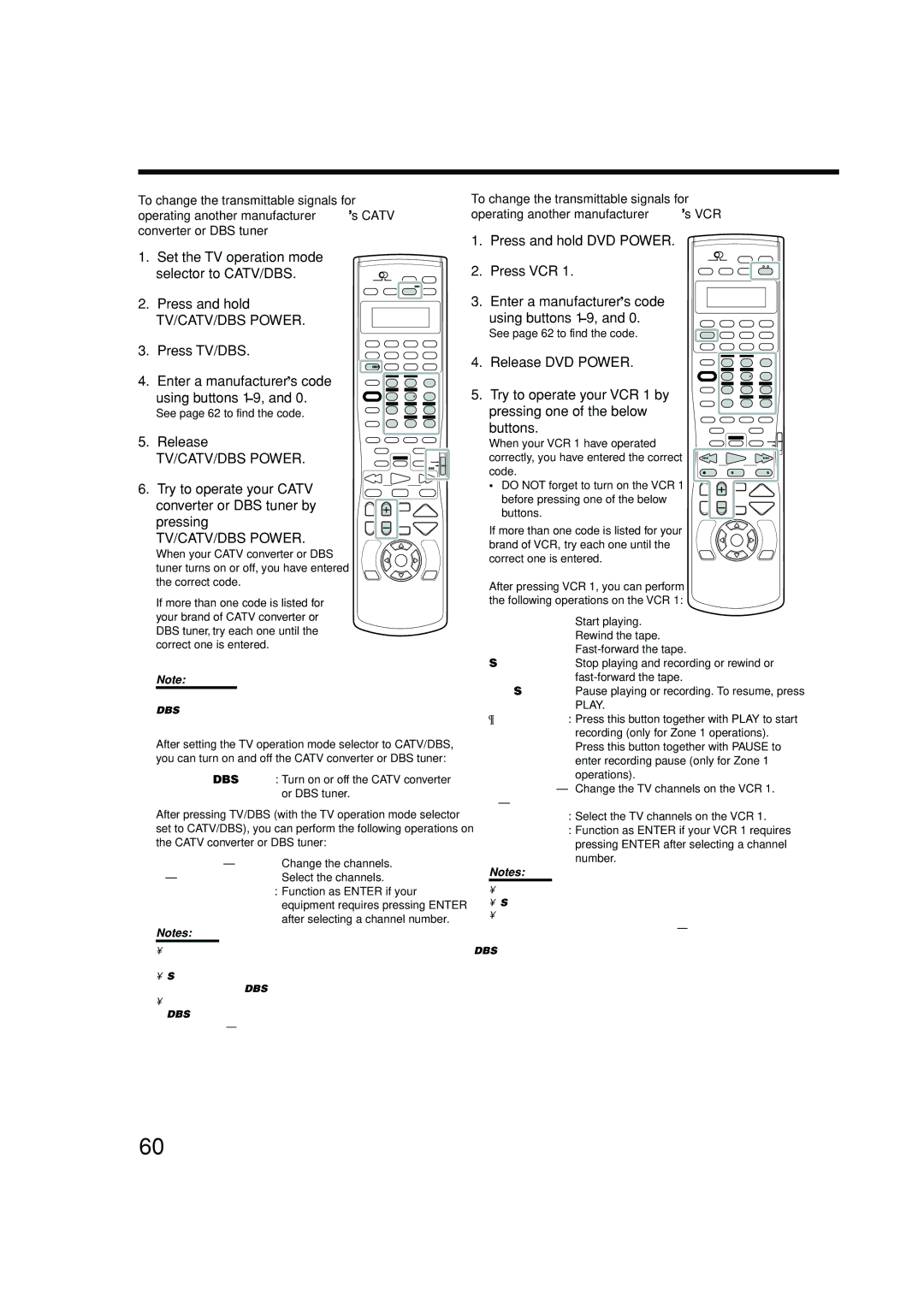 JVC RX-8040B manual Press and hold DVD Power Press VCR, Release DVD Power Using buttons 1-9 