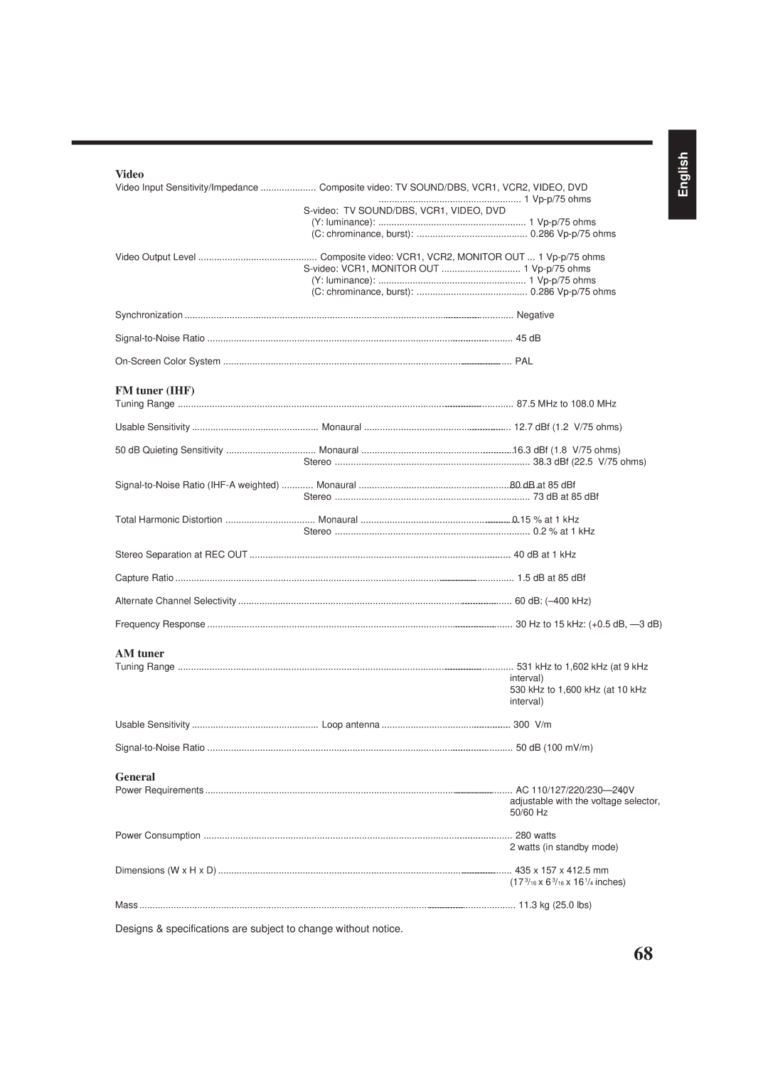 JVC RX-884PBK manual Video 