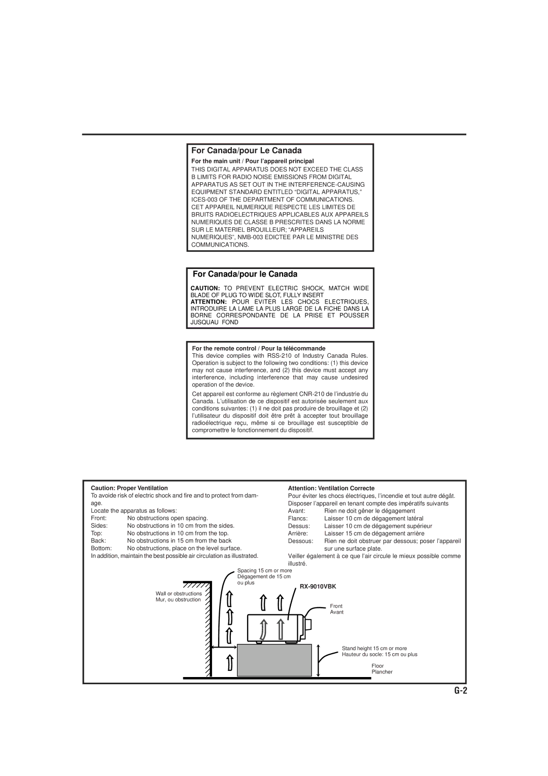 JVC RX-9010VBK manual For Canada/pour Le Canada 