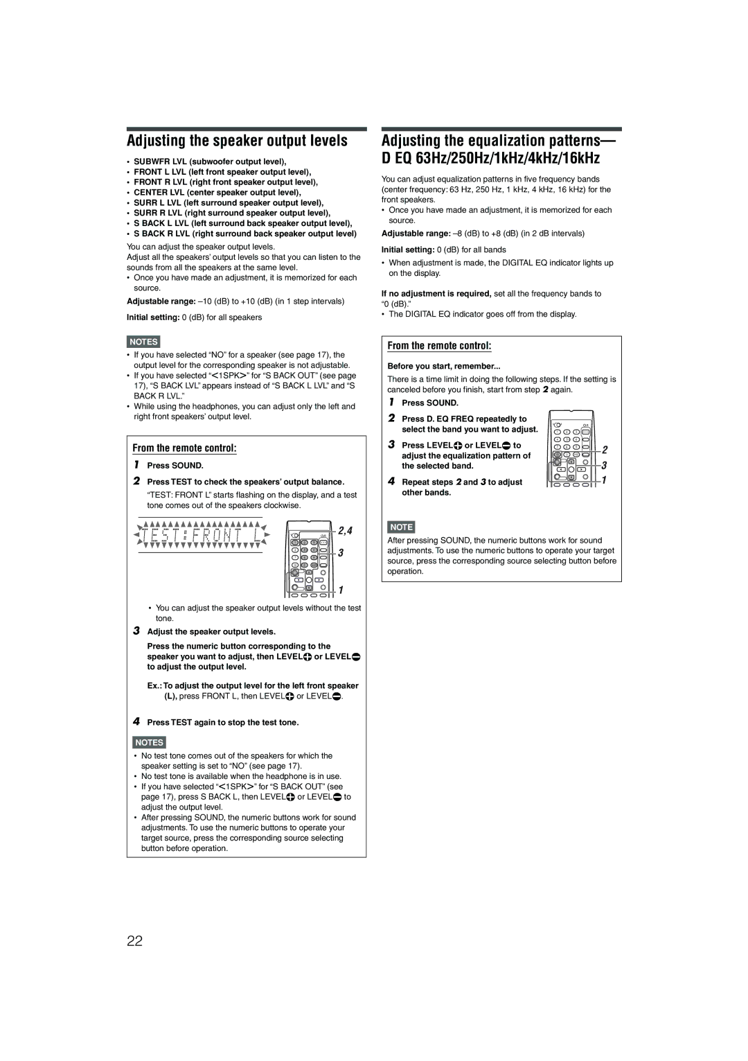 JVC RX-D201S, RX-D202B manual Press Sound, Press Test again to stop the test tone 