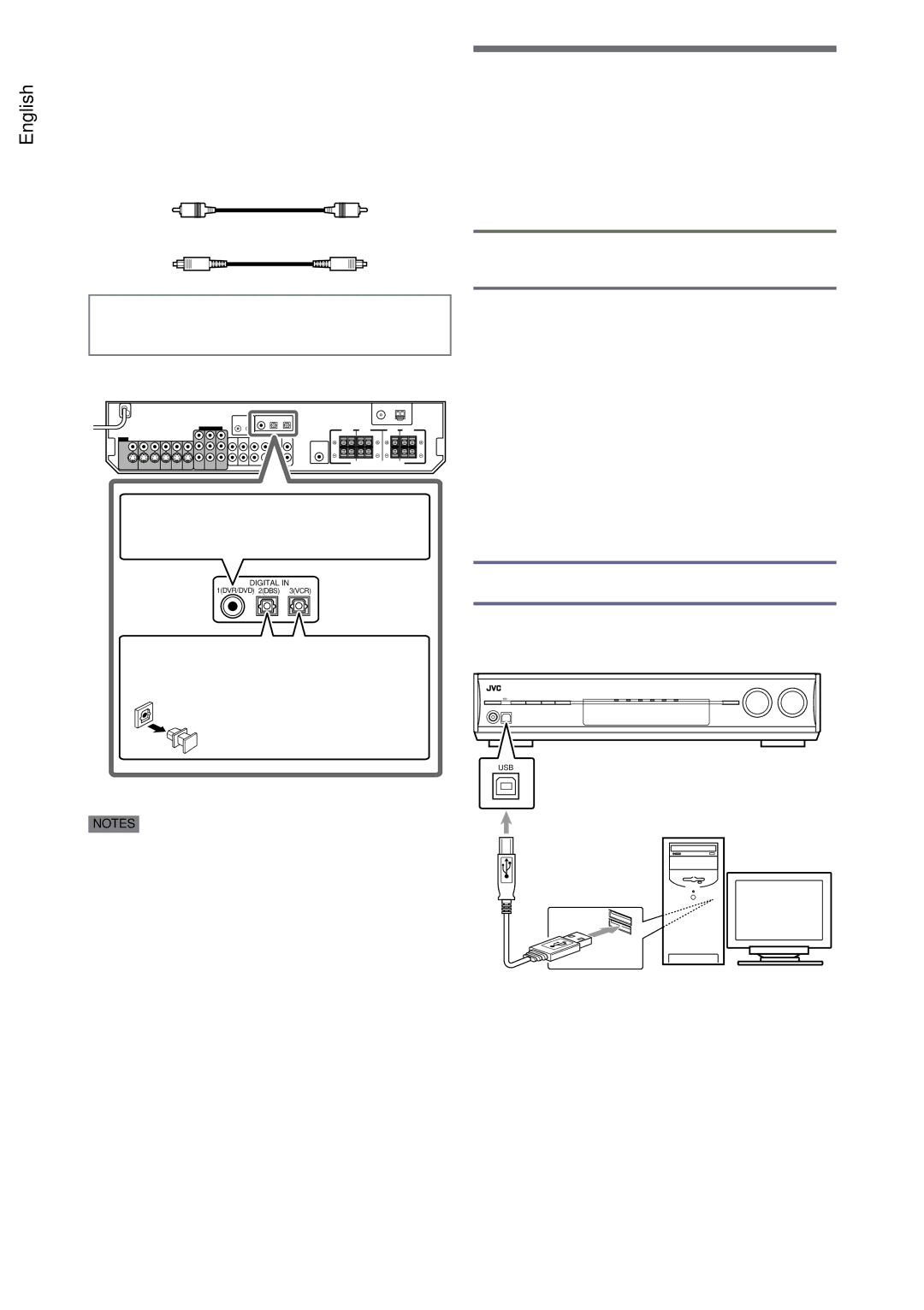 JVC RX-D205S, RX-D206B manual USB connection 