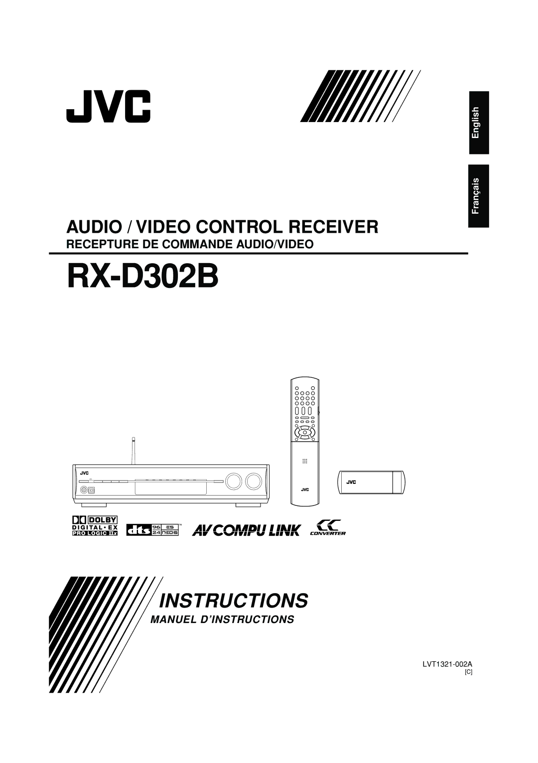 JVC RX-D301S manual RX-D302B 