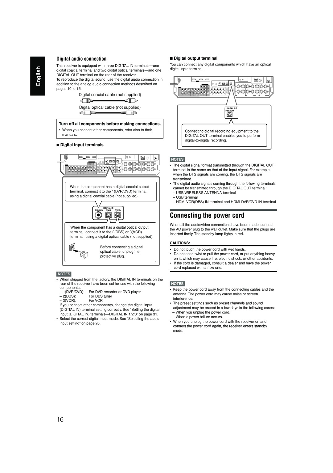 JVC RX-D701S manual Connecting the power cord 