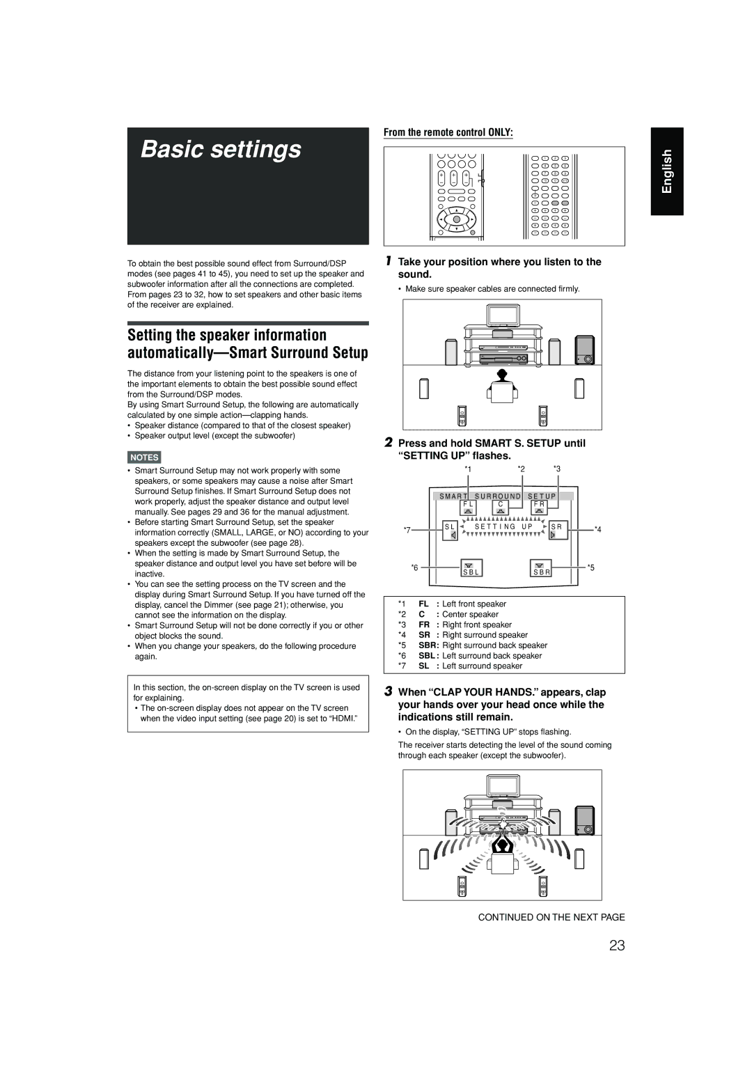 JVC RX-D701S manual Basic settings 