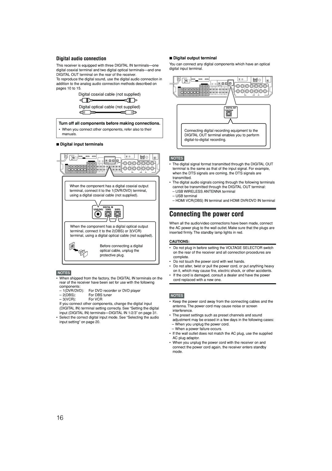 JVC RX-D701S manual Connecting the power cord 