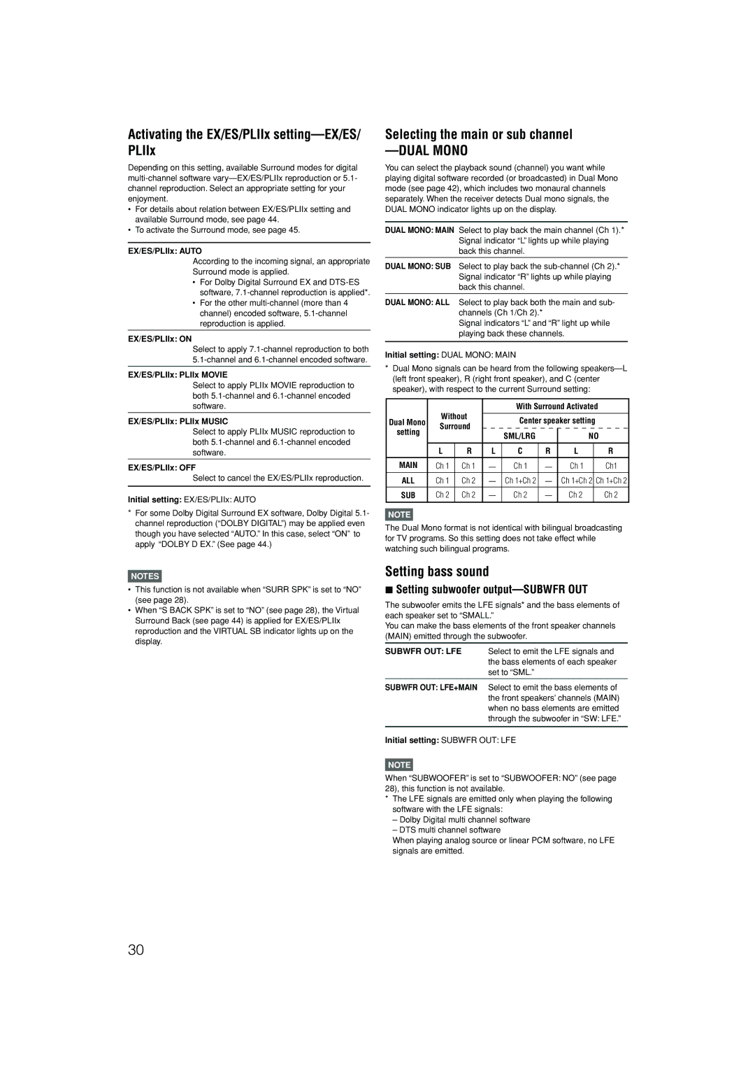 JVC RX-D701S manual Setting subwoofer output-SUBWFR OUT 