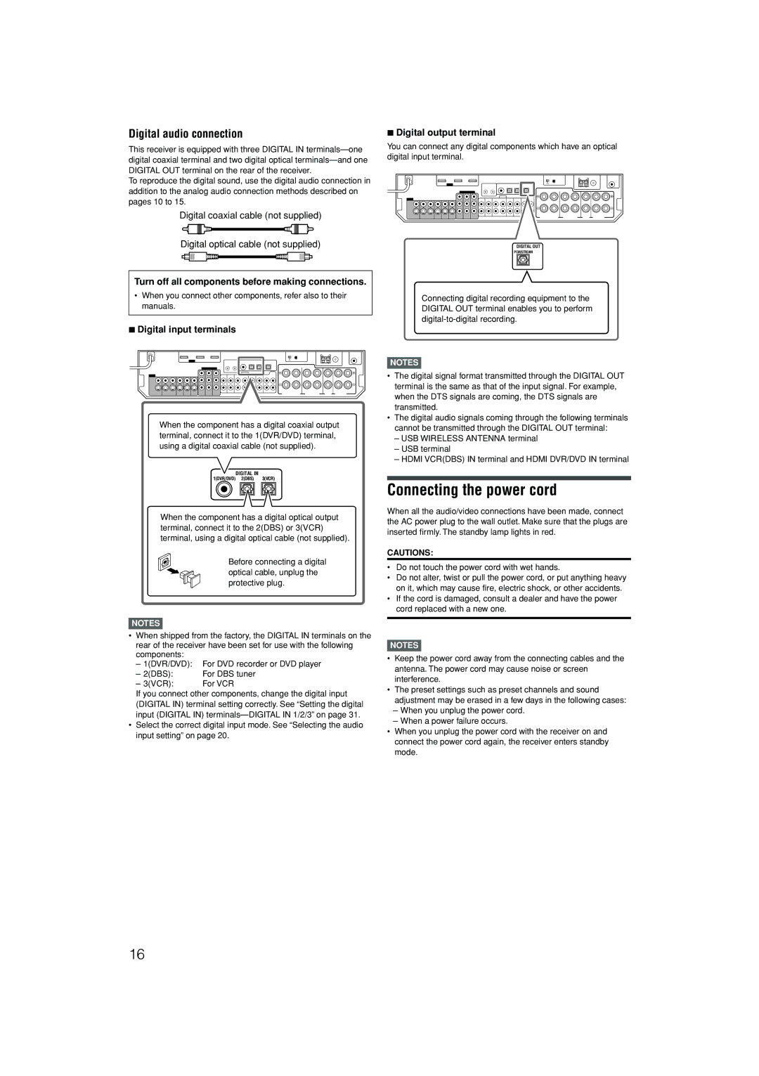 JVC RX-D701S manual Connecting the power cord 