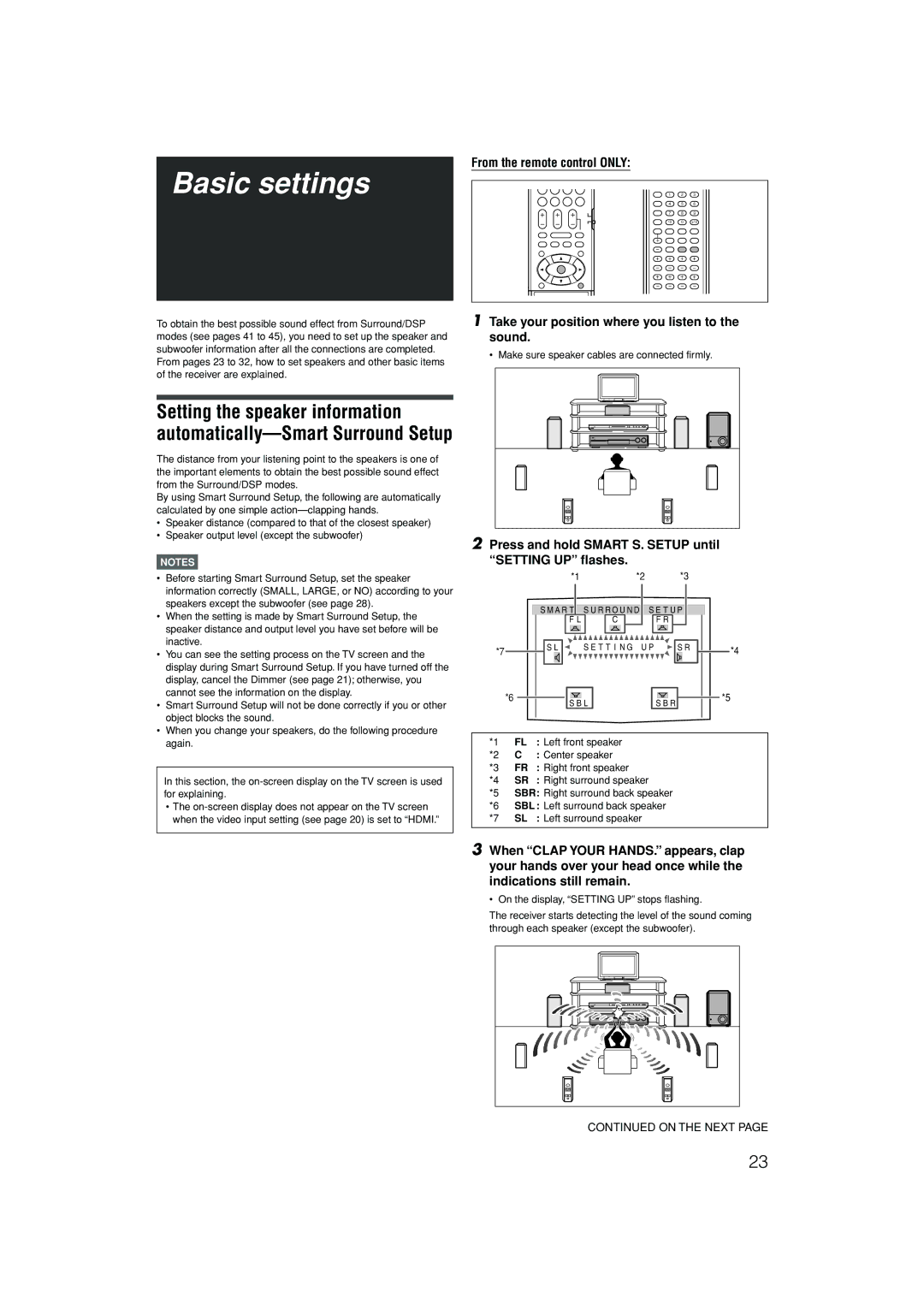 JVC RX-D701S manual Basic settings 