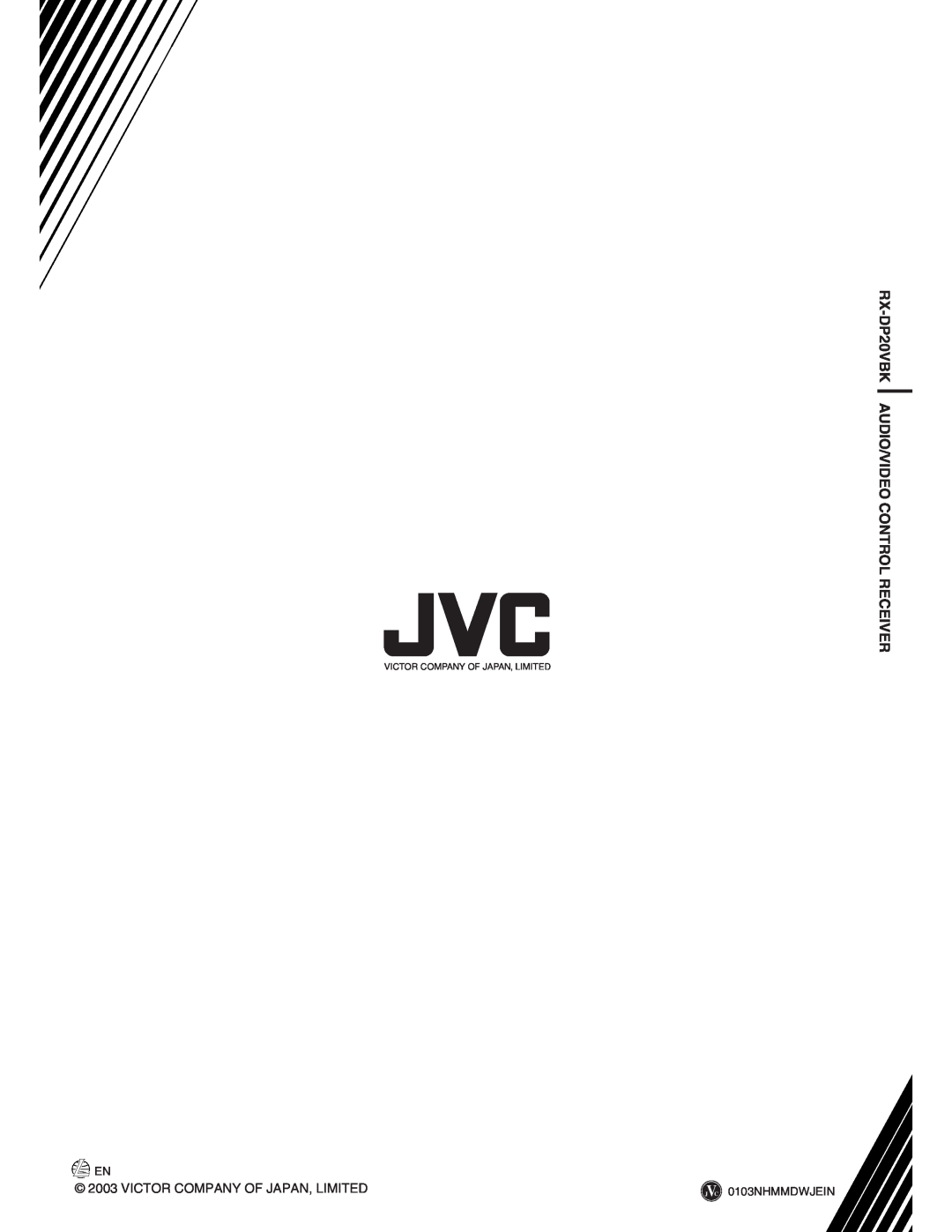 JVC RX-DP20VBK manual Receiver, Audio/Video Control, Victor Company Of Japan, Limited 