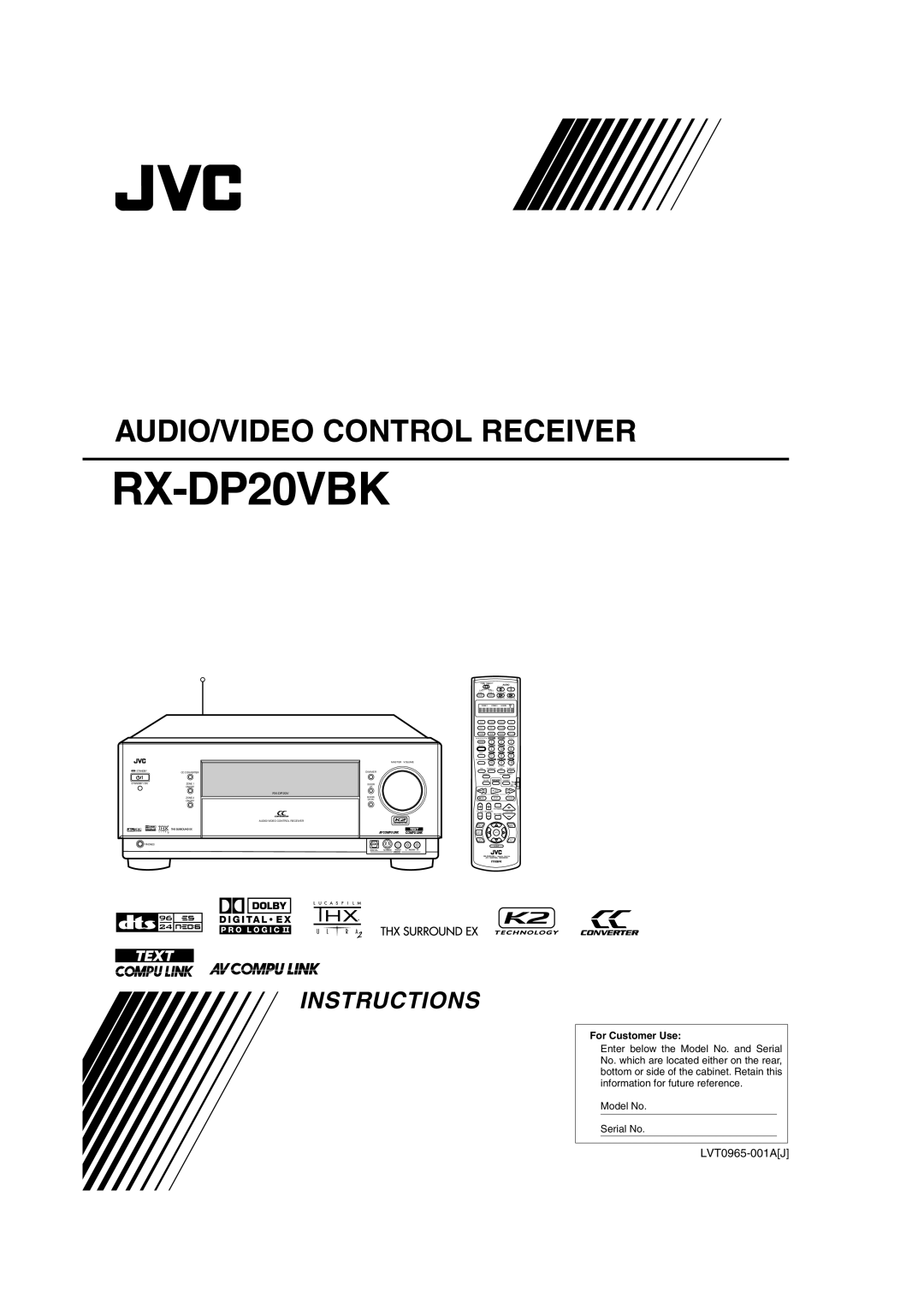 JVC RX-DP20VBKC manual LVT0965-001AJ 