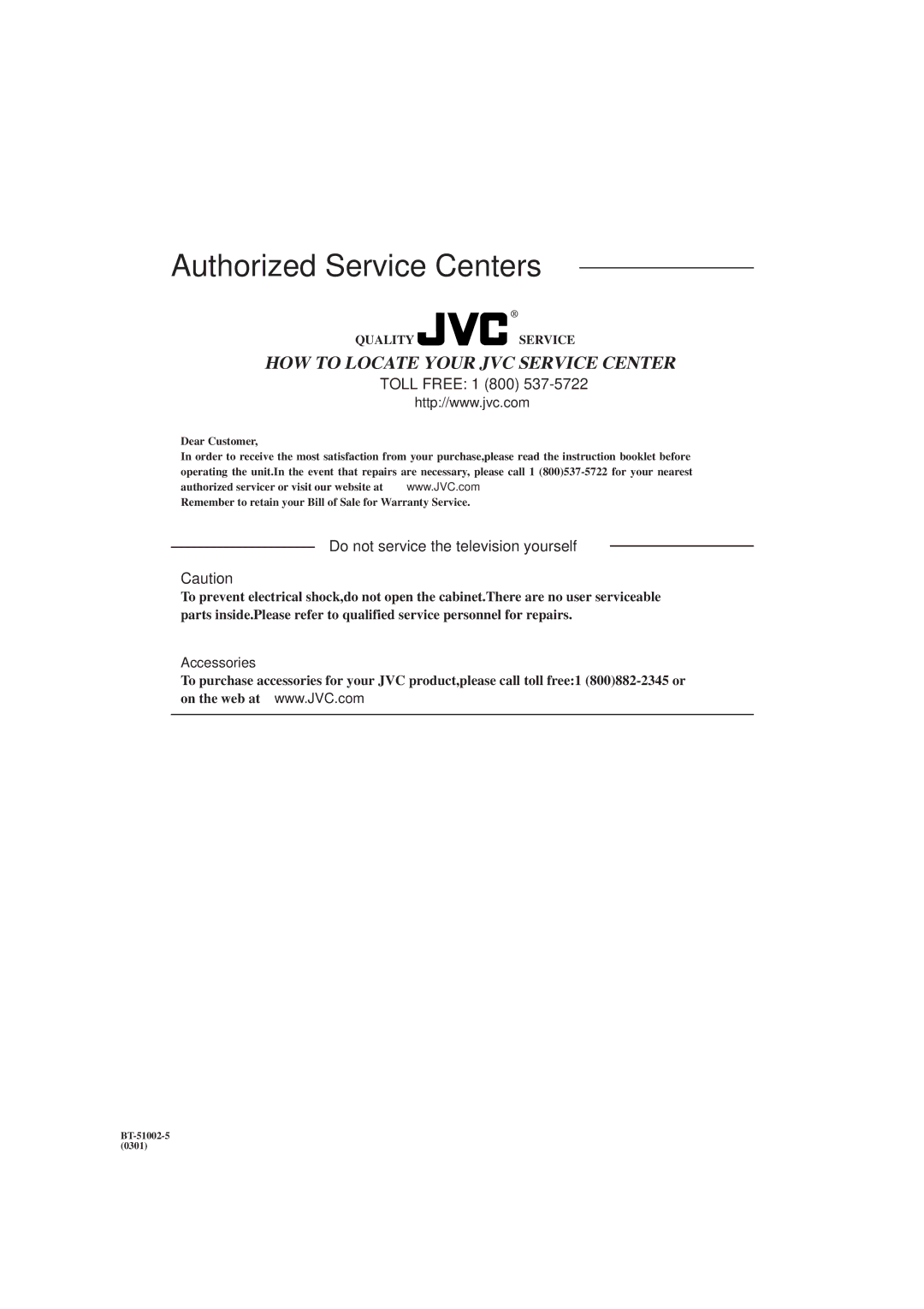 JVC RX-DP9VBK manual Authorized Service Centers 