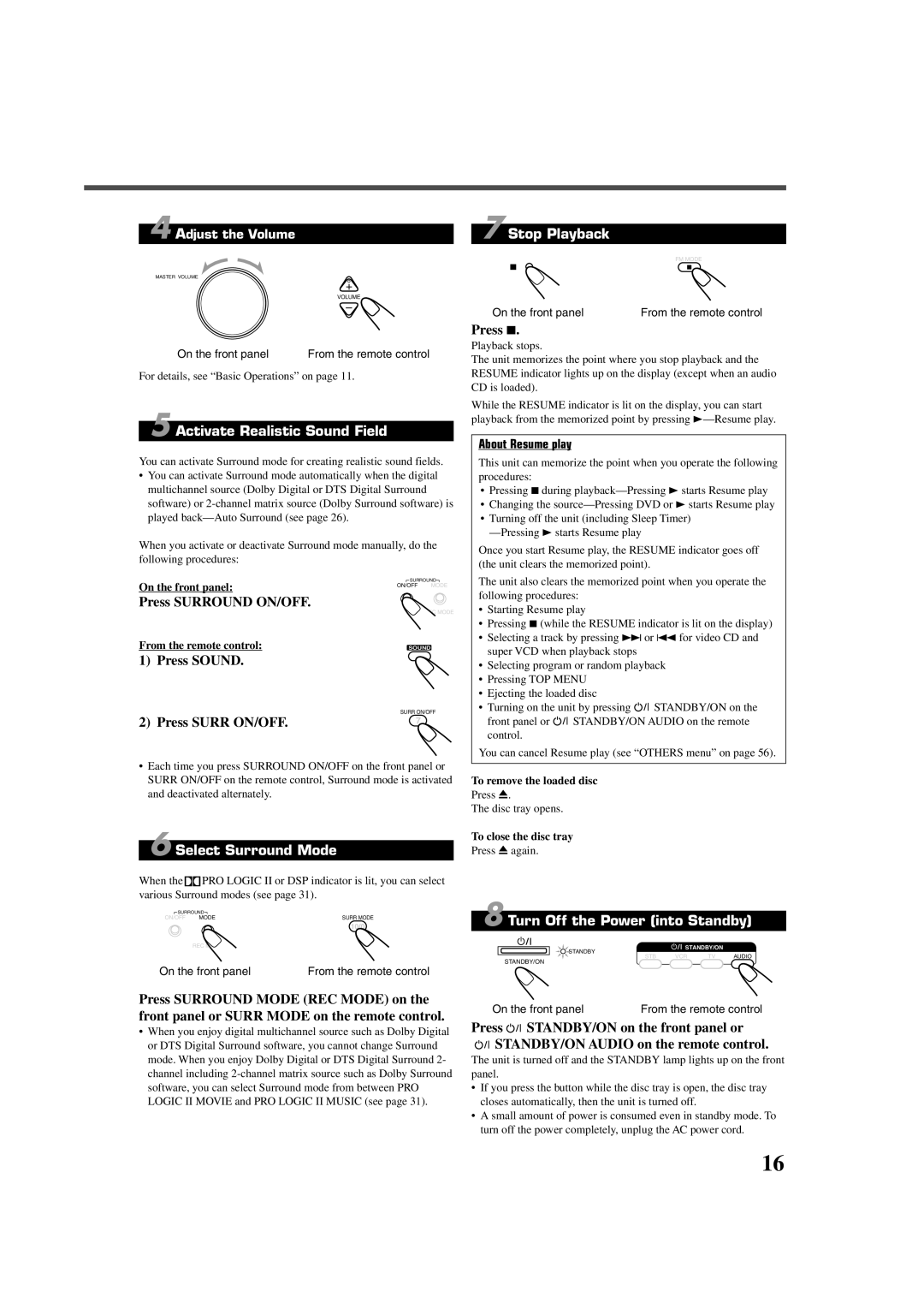 JVC RX-DV3RSL manual Activate Realistic Sound Field, Press Surround ON/OFF, Press Sound Press Surr ON/OFF 