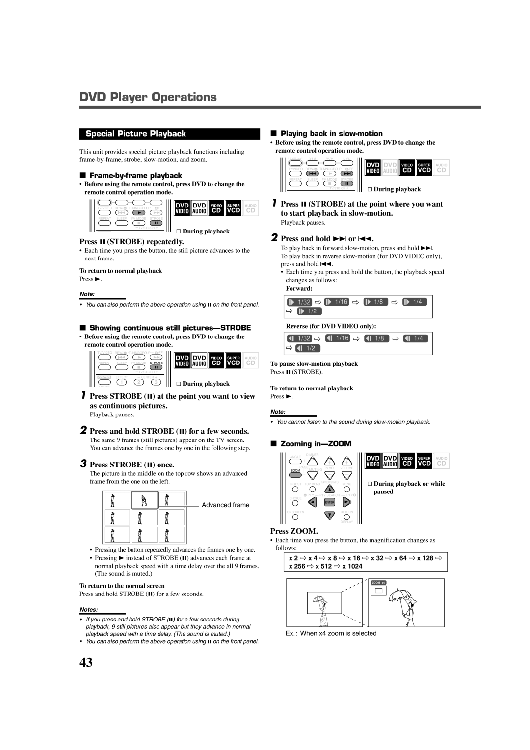 JVC RX-DV5RSL manual Special Picture Playback 