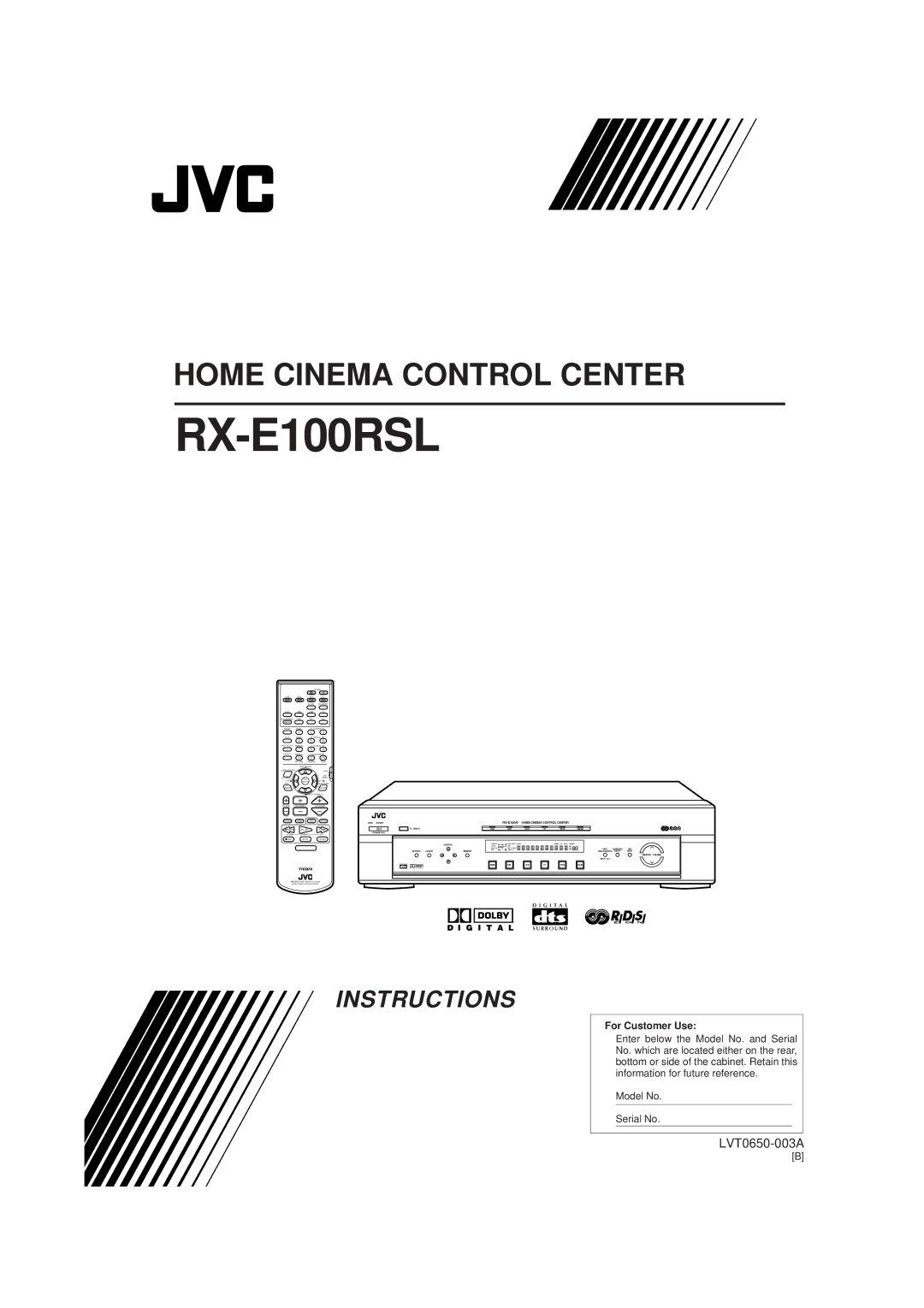 JVC RX-E100RSL manual 