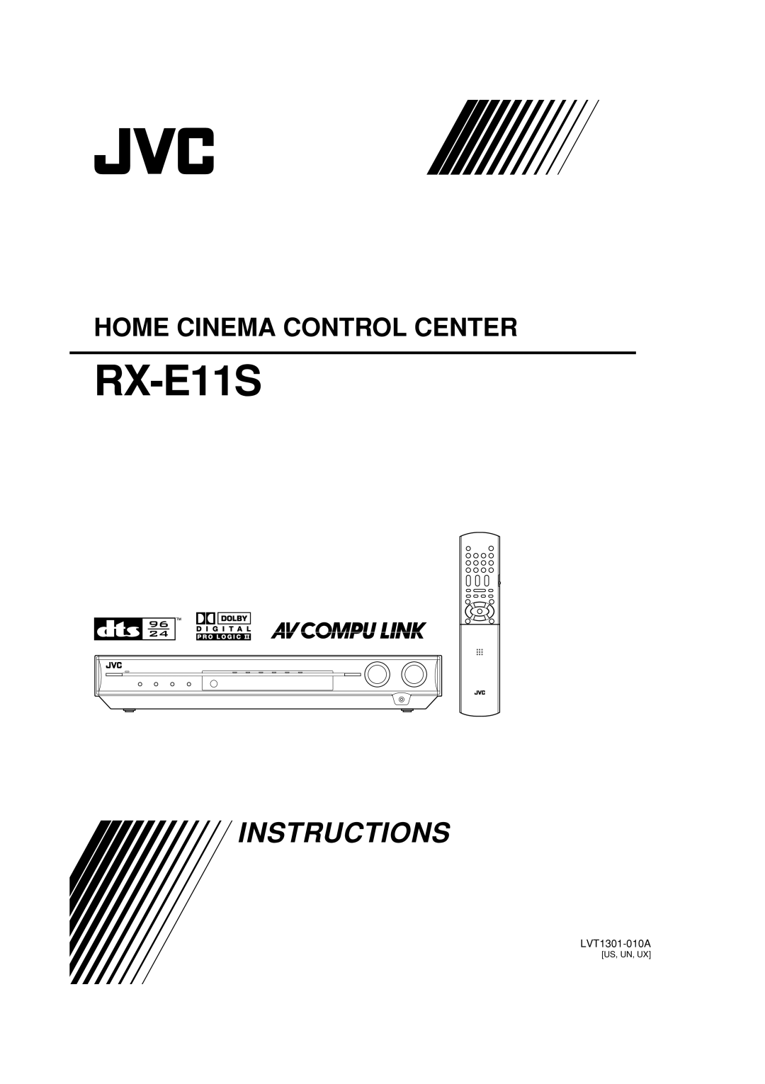 JVC RX-E11S manual Instructions, Home Cinema Control Center 