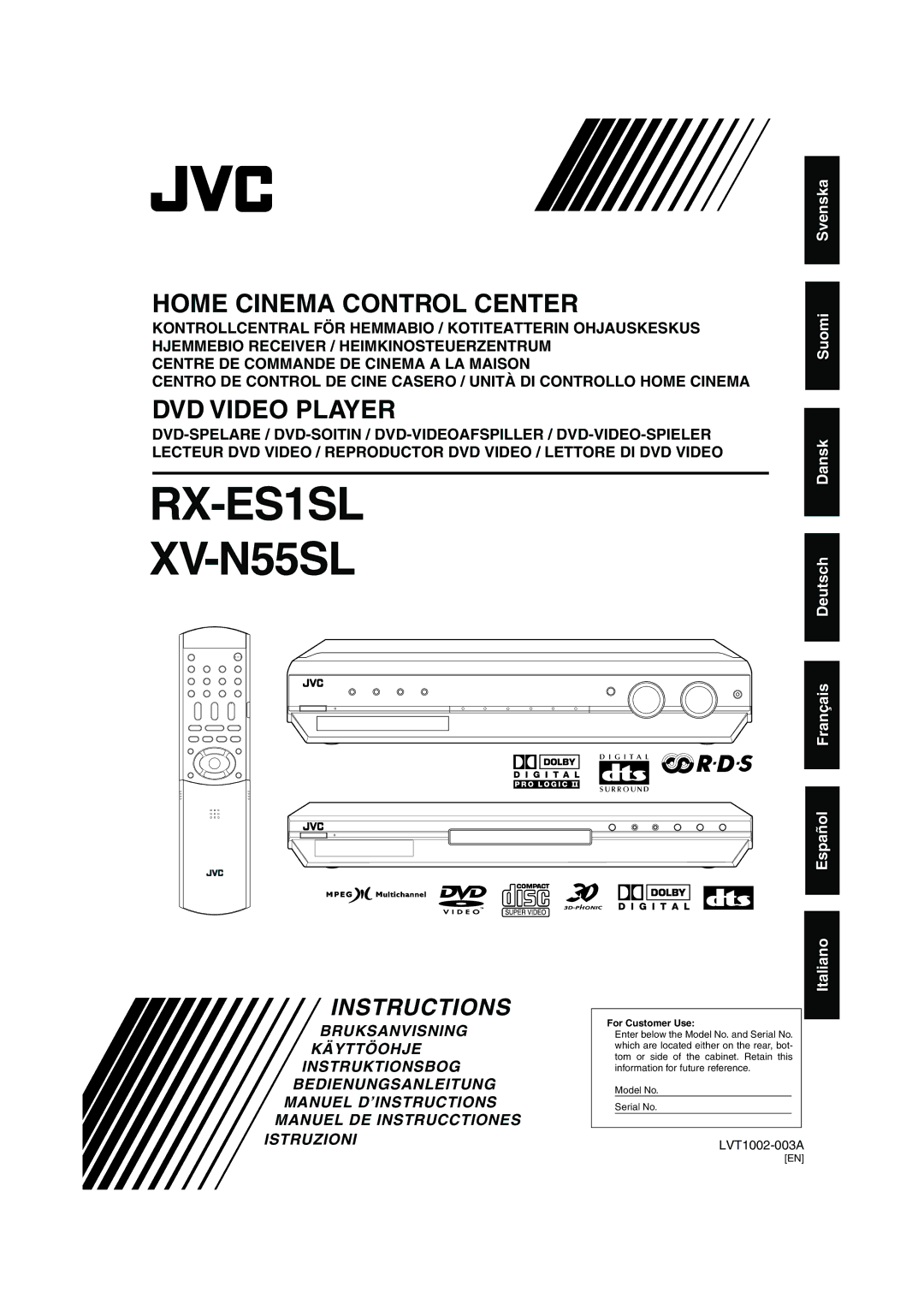 JVC manual RX-ES1SL XV-N55SL 