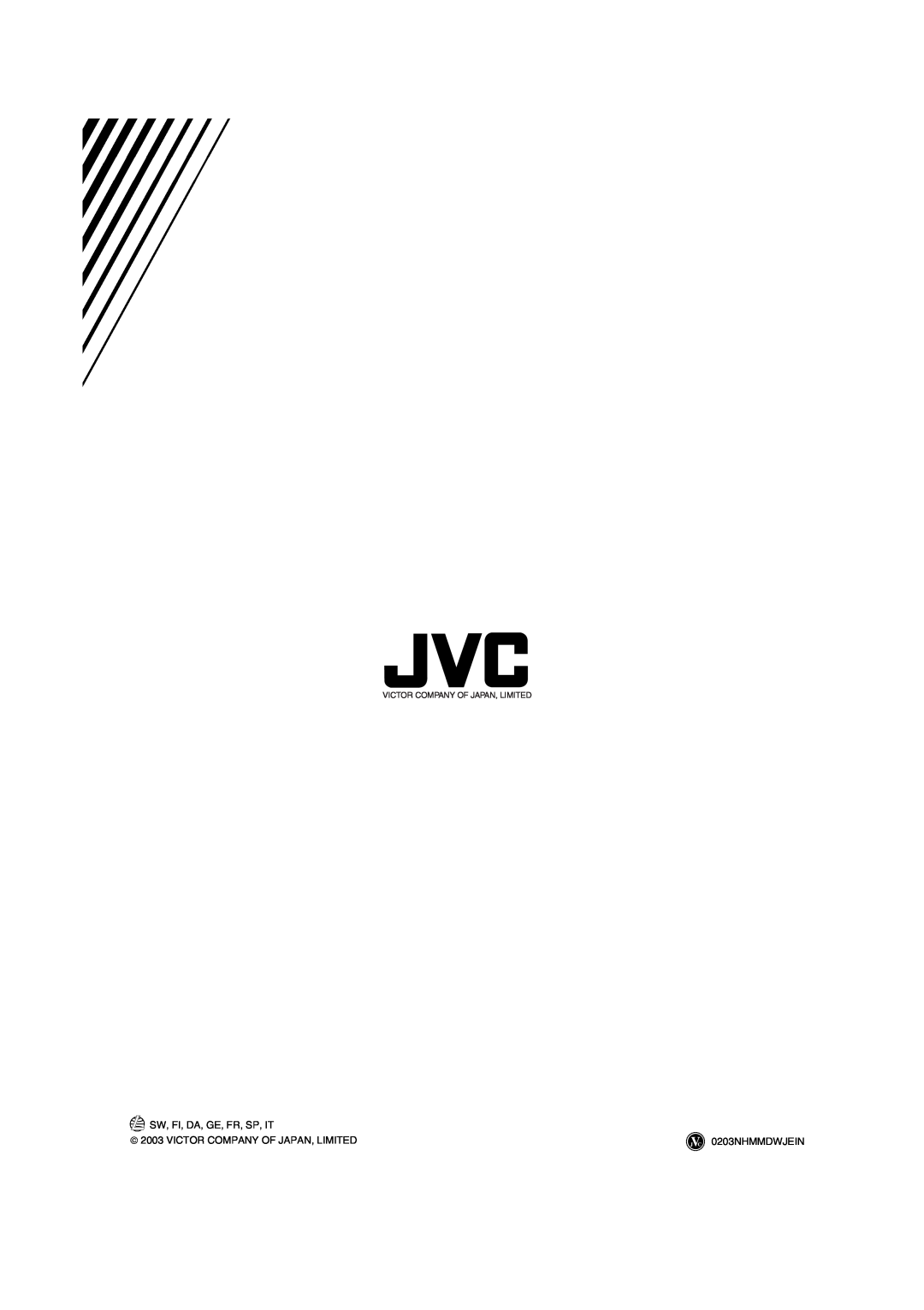 JVC RX-ES1SL manual Sw, Fi, Da, Ge, Fr, Sp, It,  2003 VICTOR COMPANY OF JAPAN, LIMITED, 0203NHMMDWJEIN 