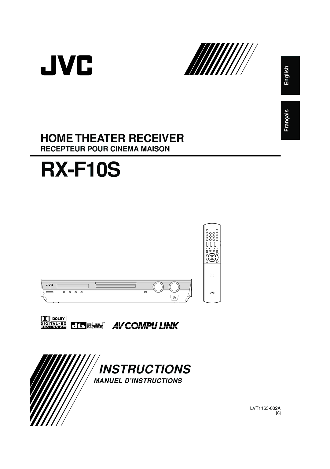 JVC RX-F10S manual Recepteur Pour Cinema Maison 