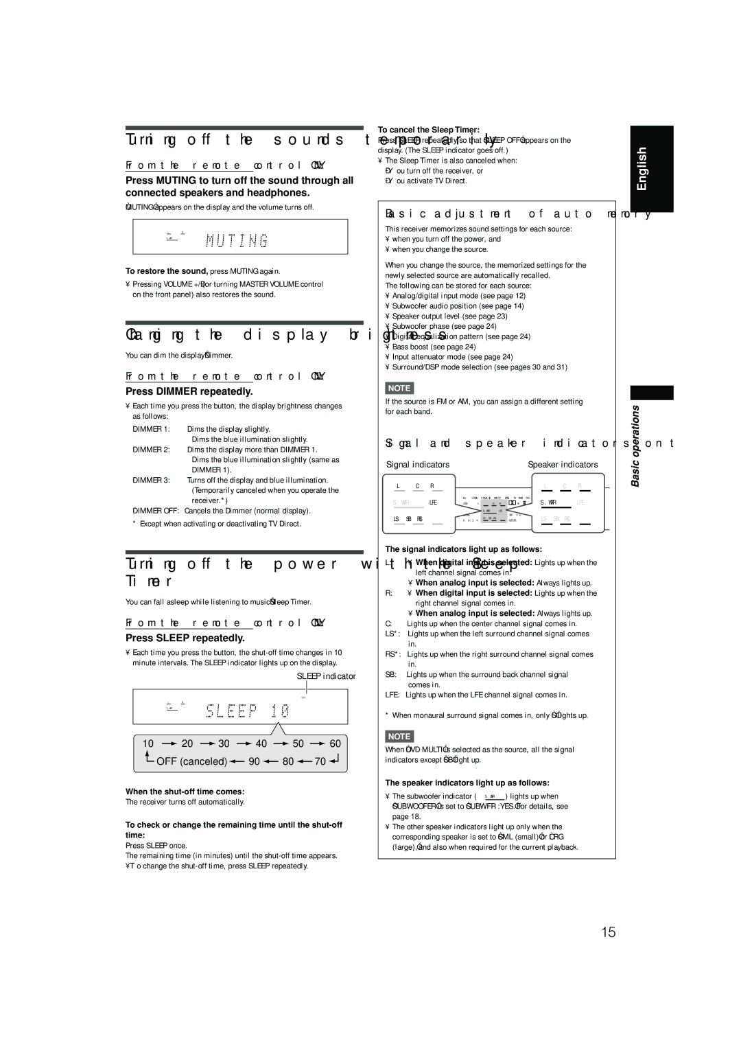 JVC RX-F10S manual Turning off the sounds temporarily 