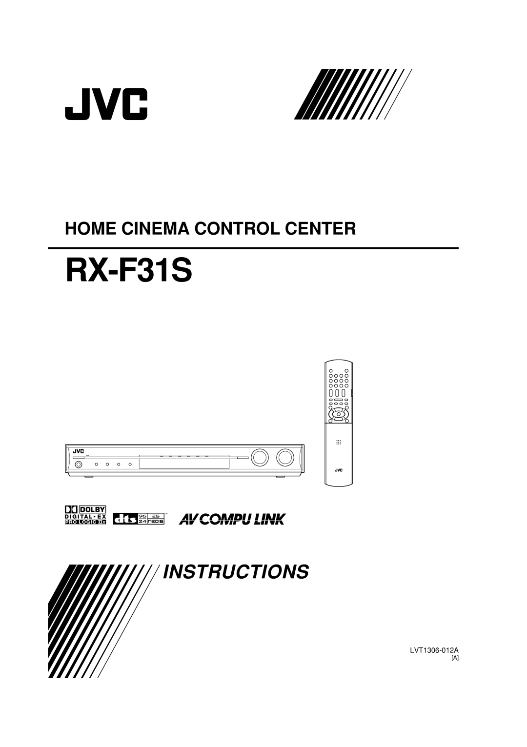 JVC RX-F31S manual Instructions, Home Cinema Control Center, LVT1306-012A 