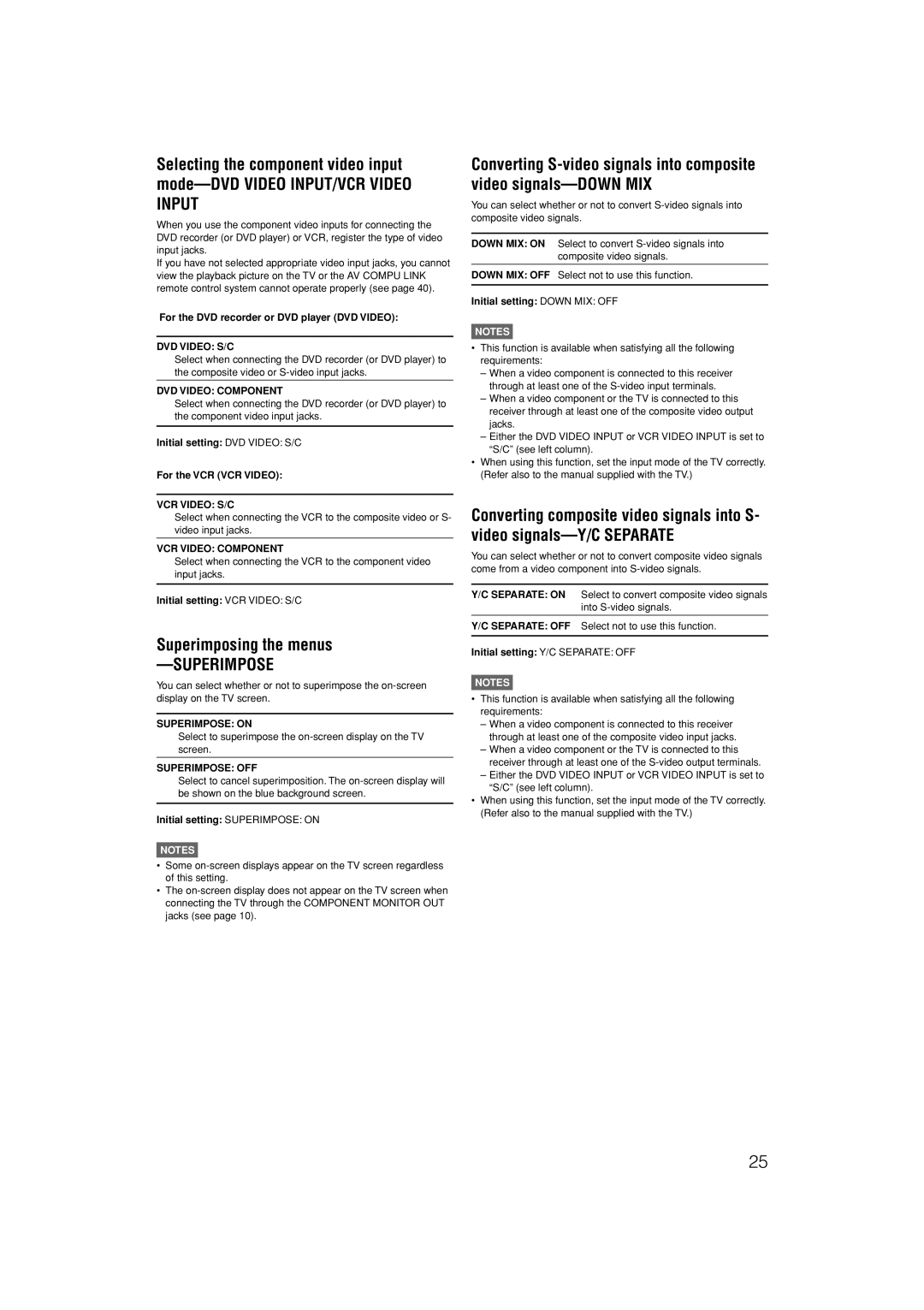 JVC RX-F31S manual Superimposing the menus —SUPERIMPOSE 